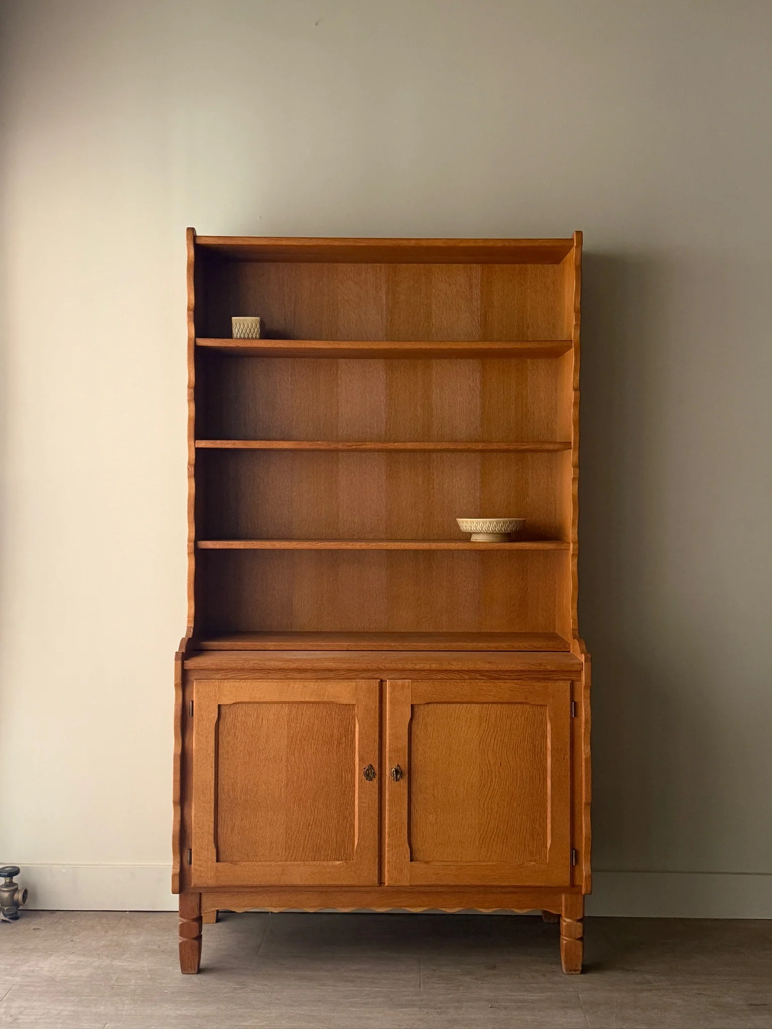 Danish oak secretary hutch