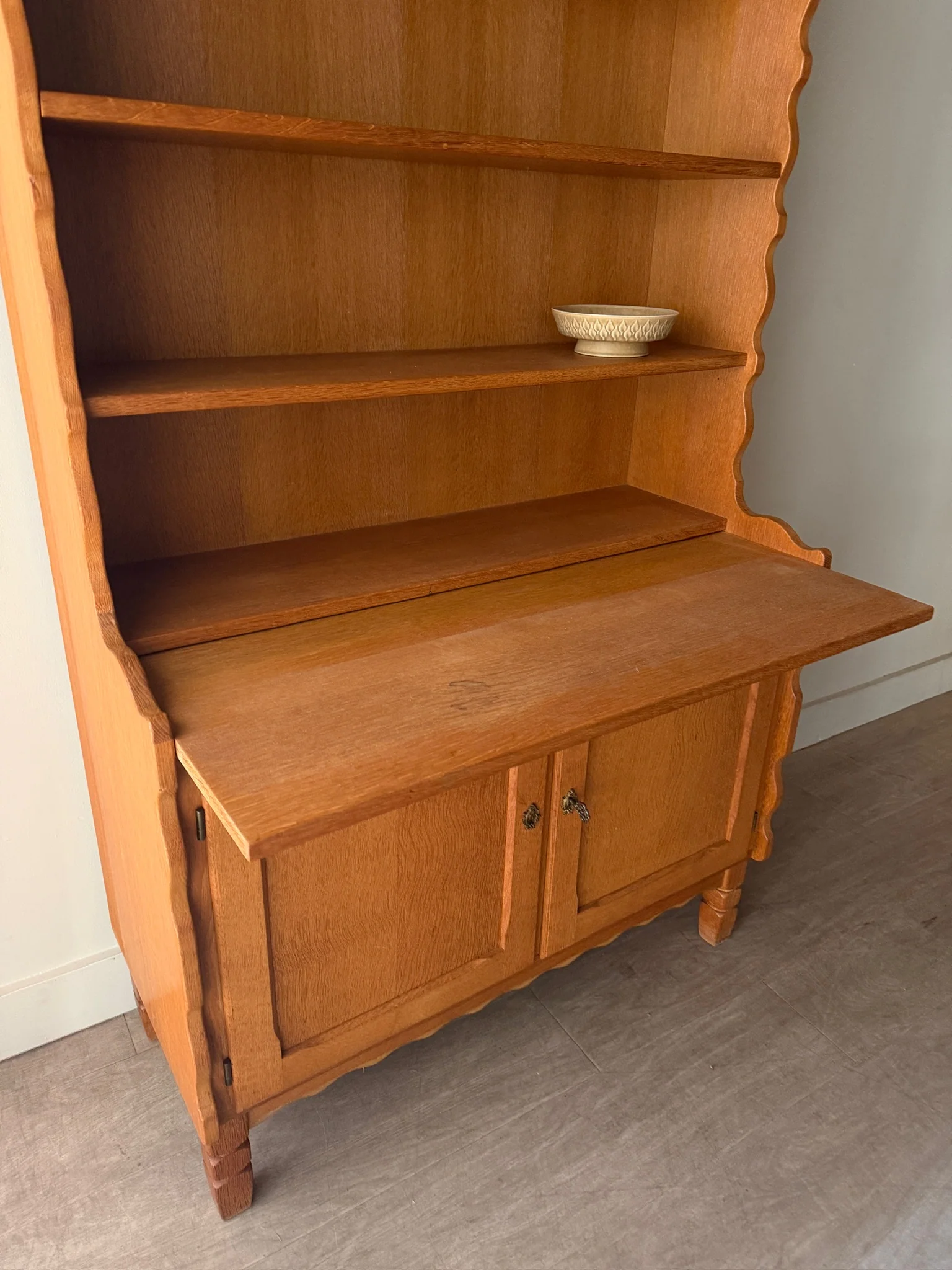Danish oak secretary hutch - Image 7