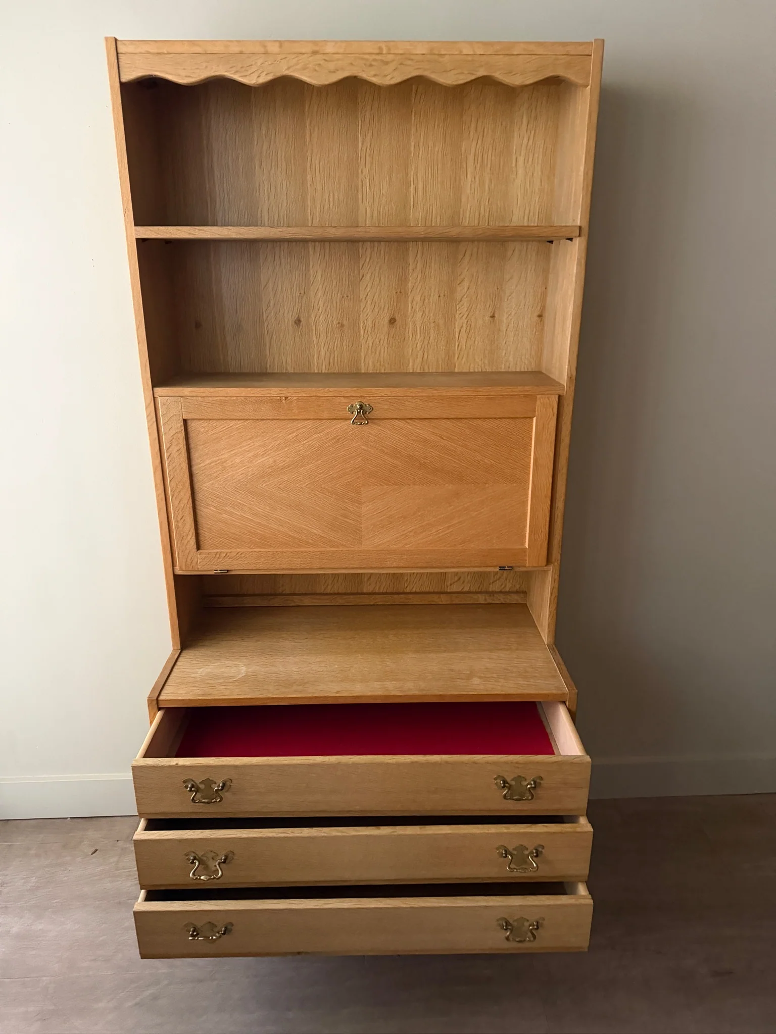 Danish oak secretary hutch - Image 6