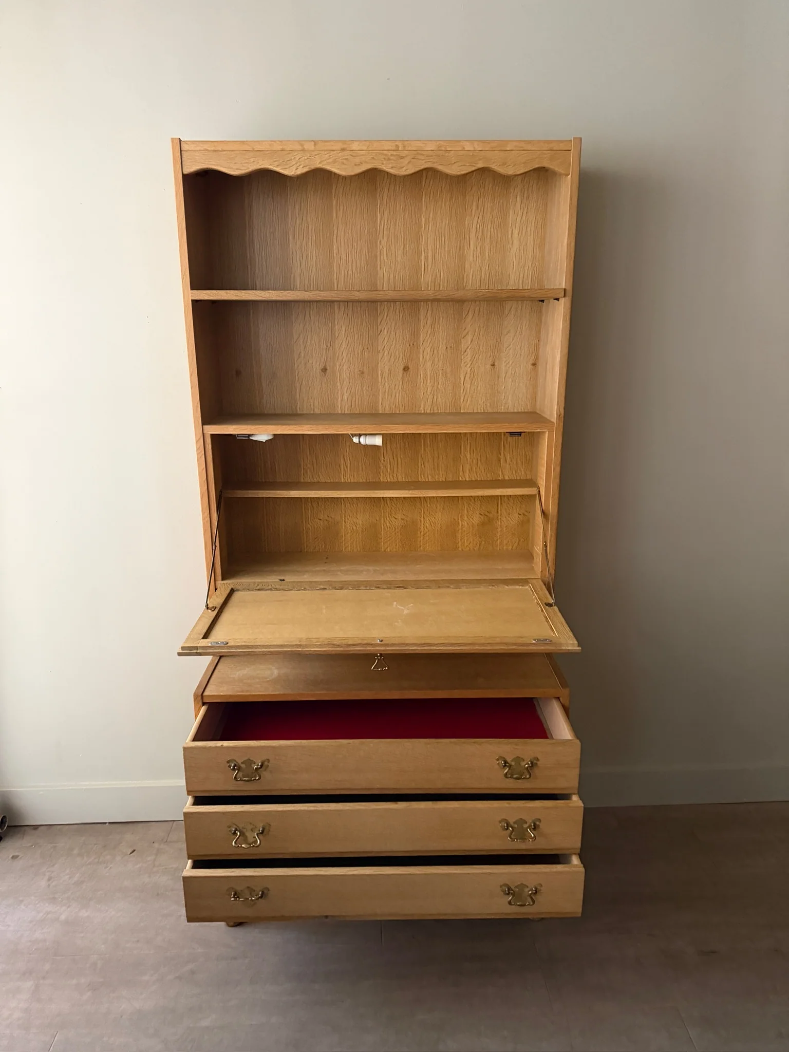 Danish oak secretary hutch - Image 7