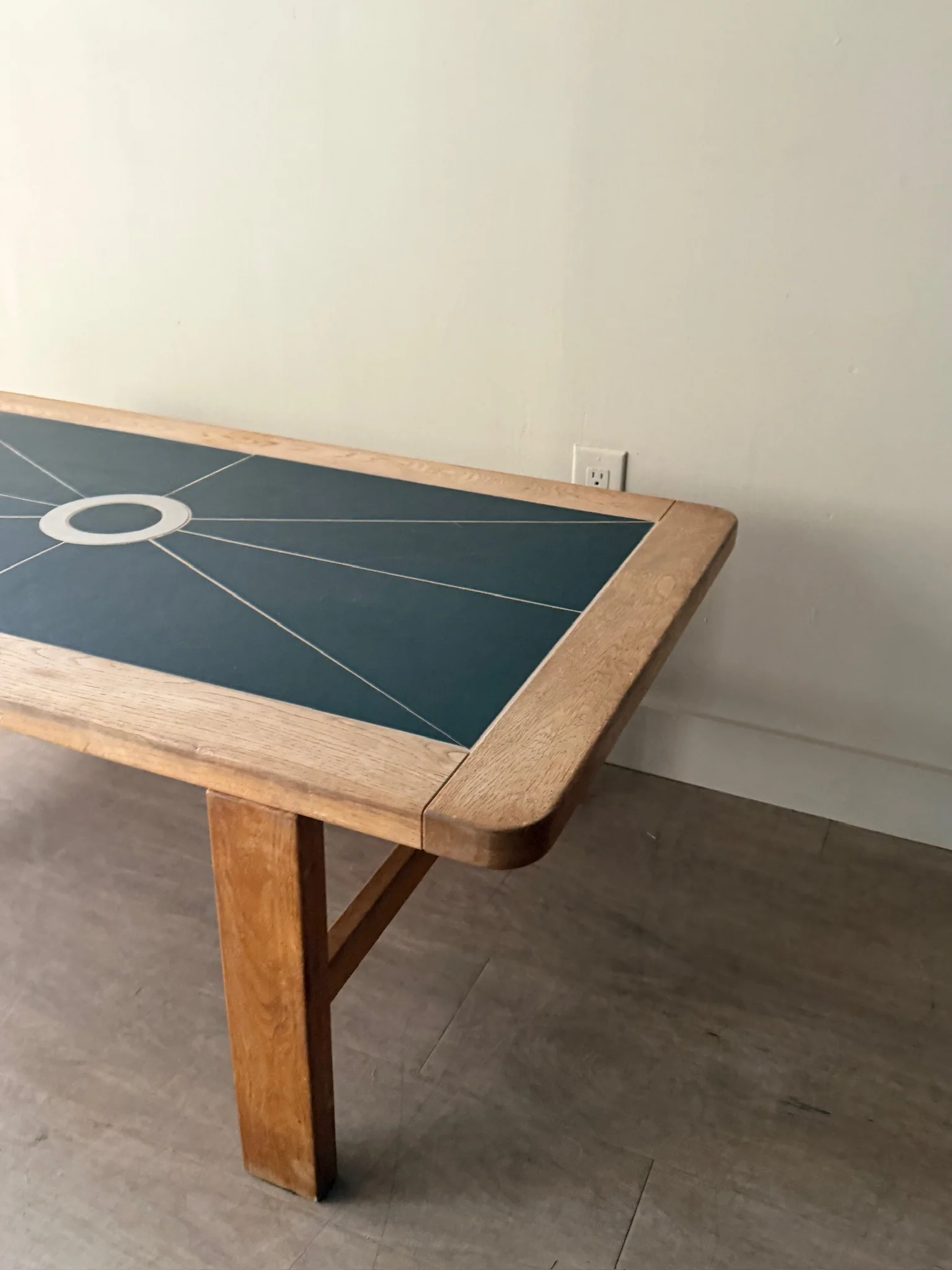Danish oak & stone coffee table - Image 4