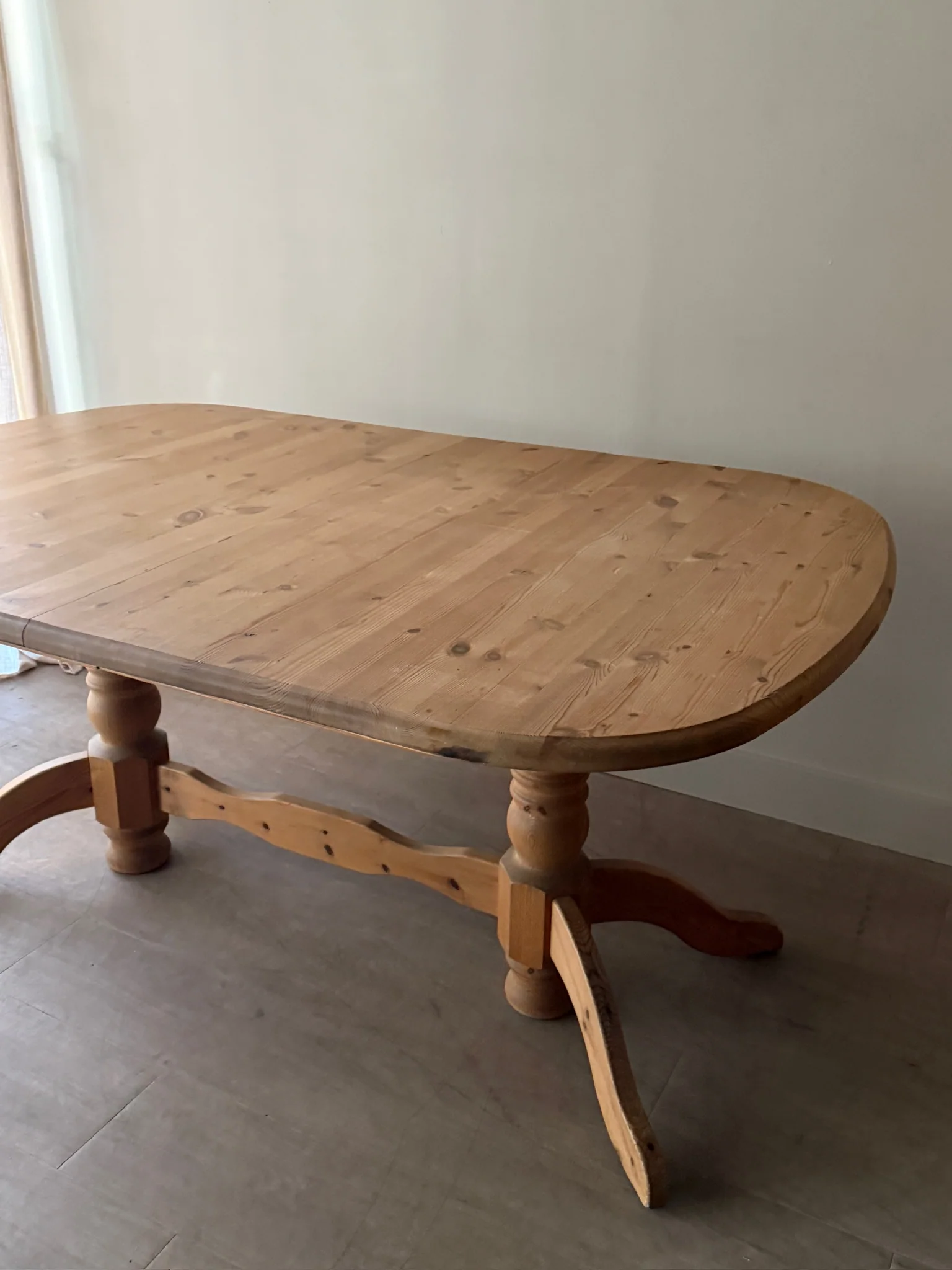 Danish pine dining table with extensions - Image 3