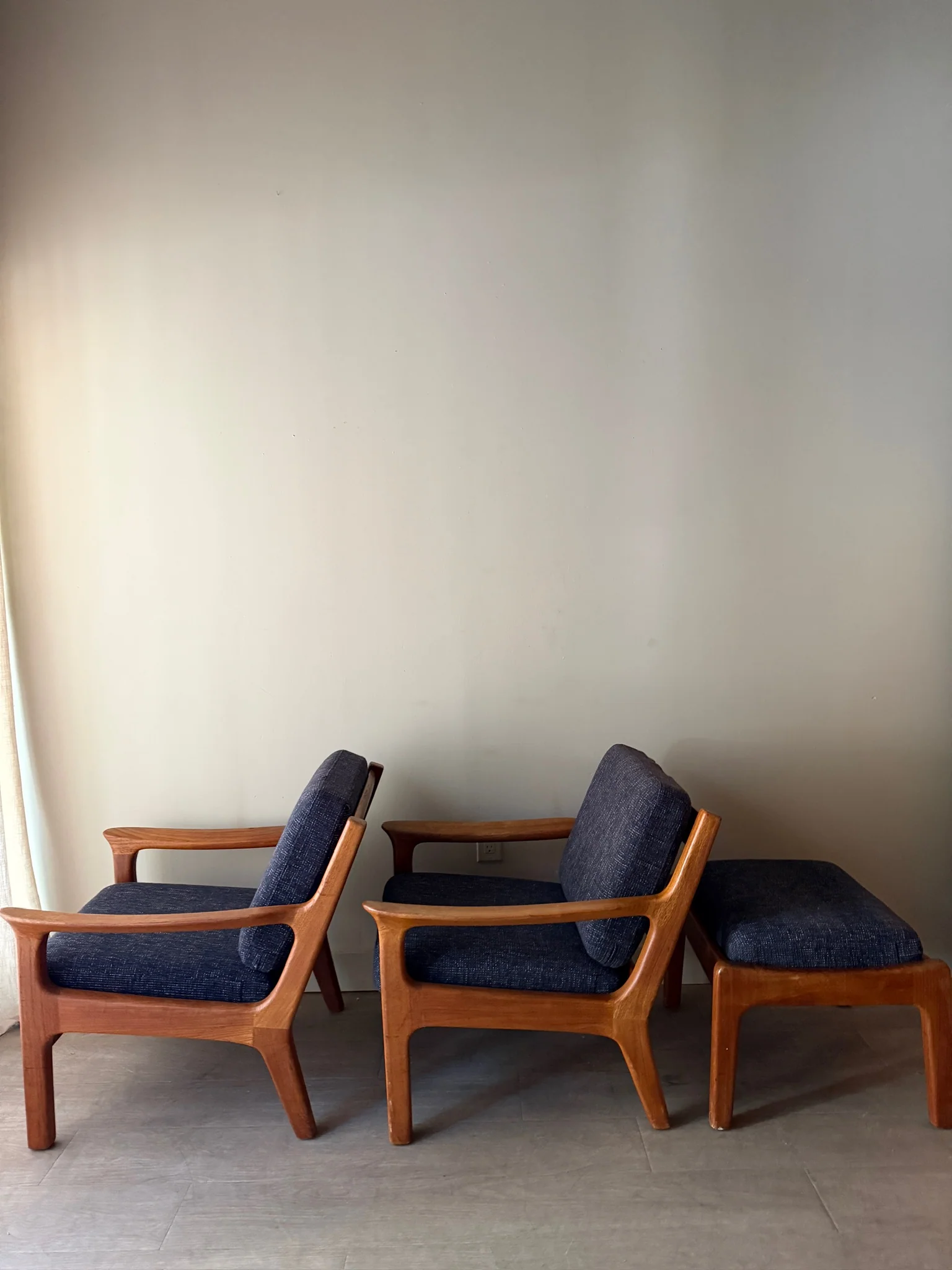 Danish teak armchair with ottoman (right) - Image 3