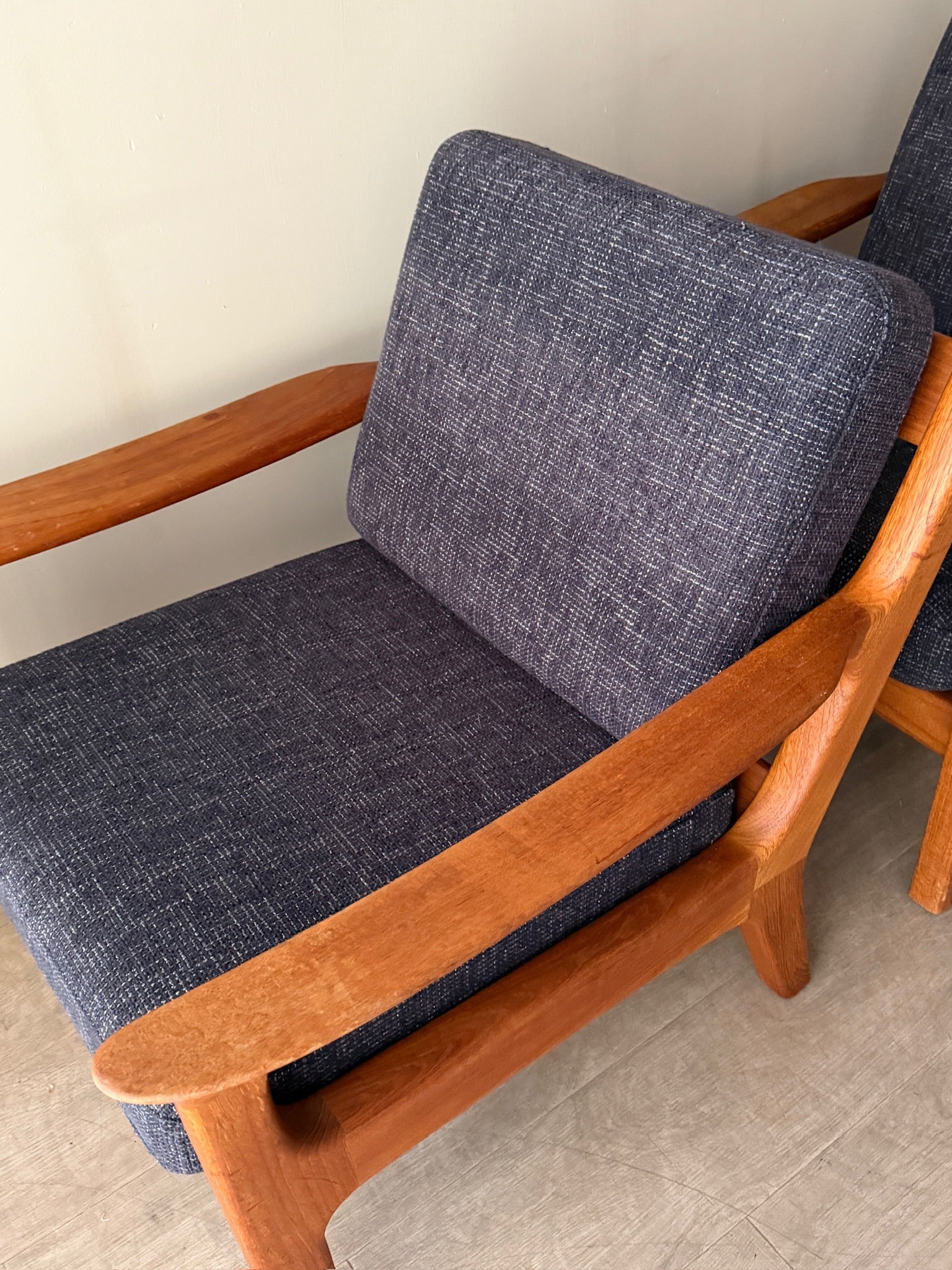 Danish teak armchair with ottoman (right) - Image 4