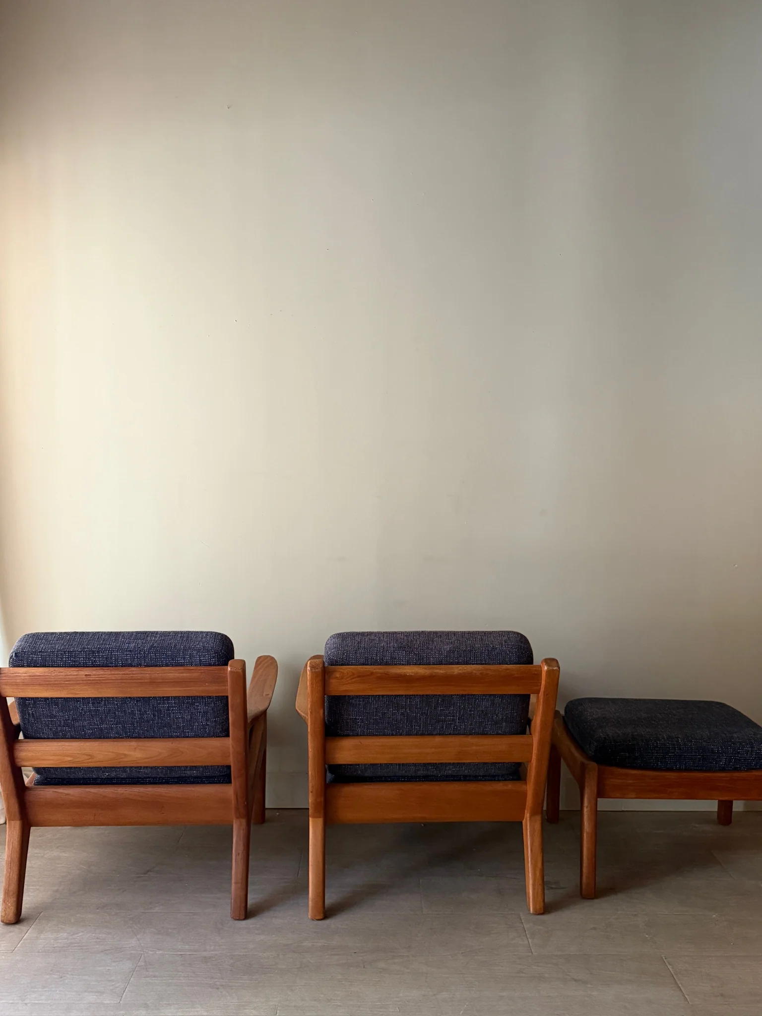 Danish teak armchair with ottoman (right) - Image 5