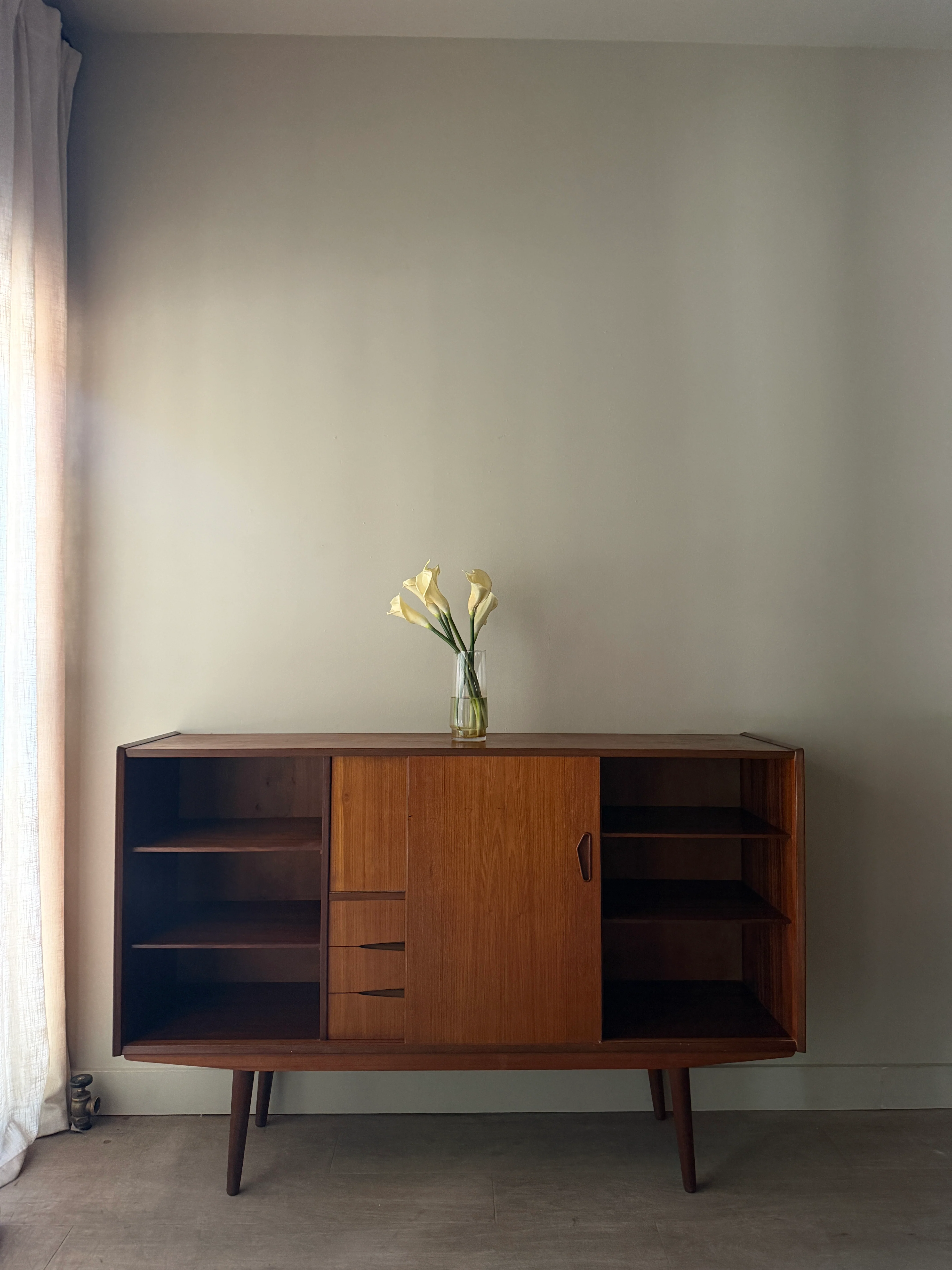 Danish teak sideboard with drop down bar - Image 6