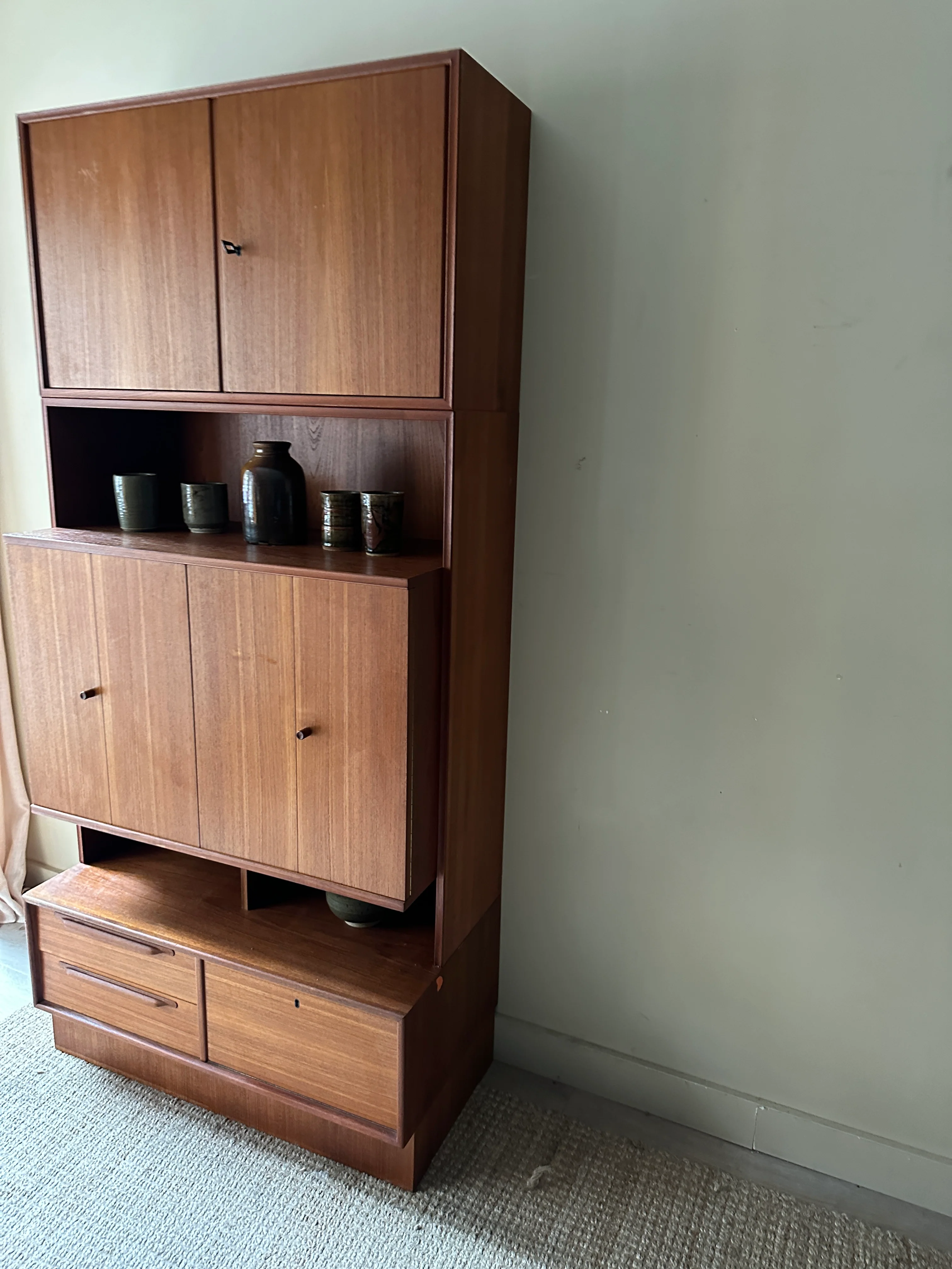 Danish teak three piece hutch - Image 3