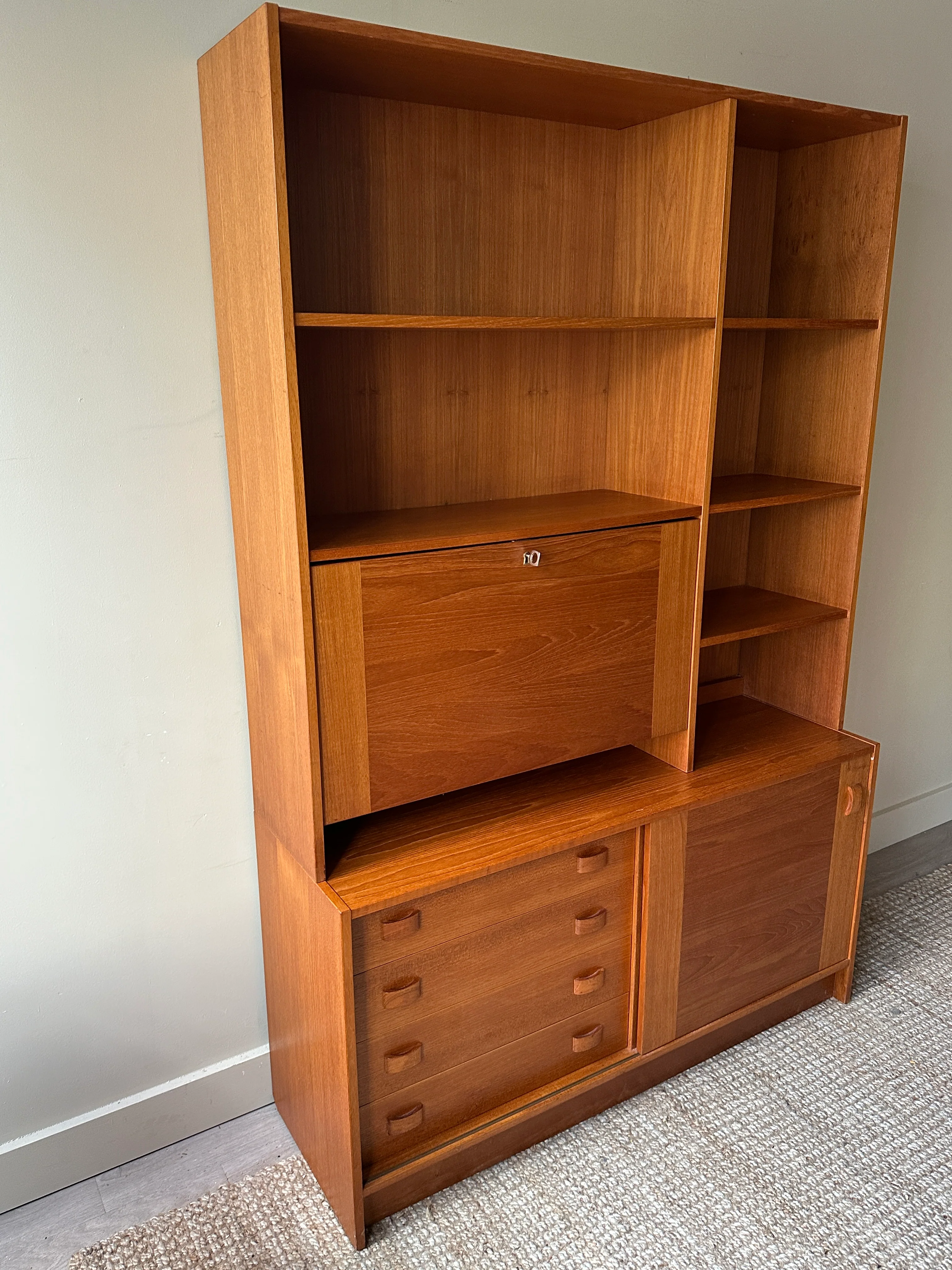 Danish teak two piece floor unit - Image 2