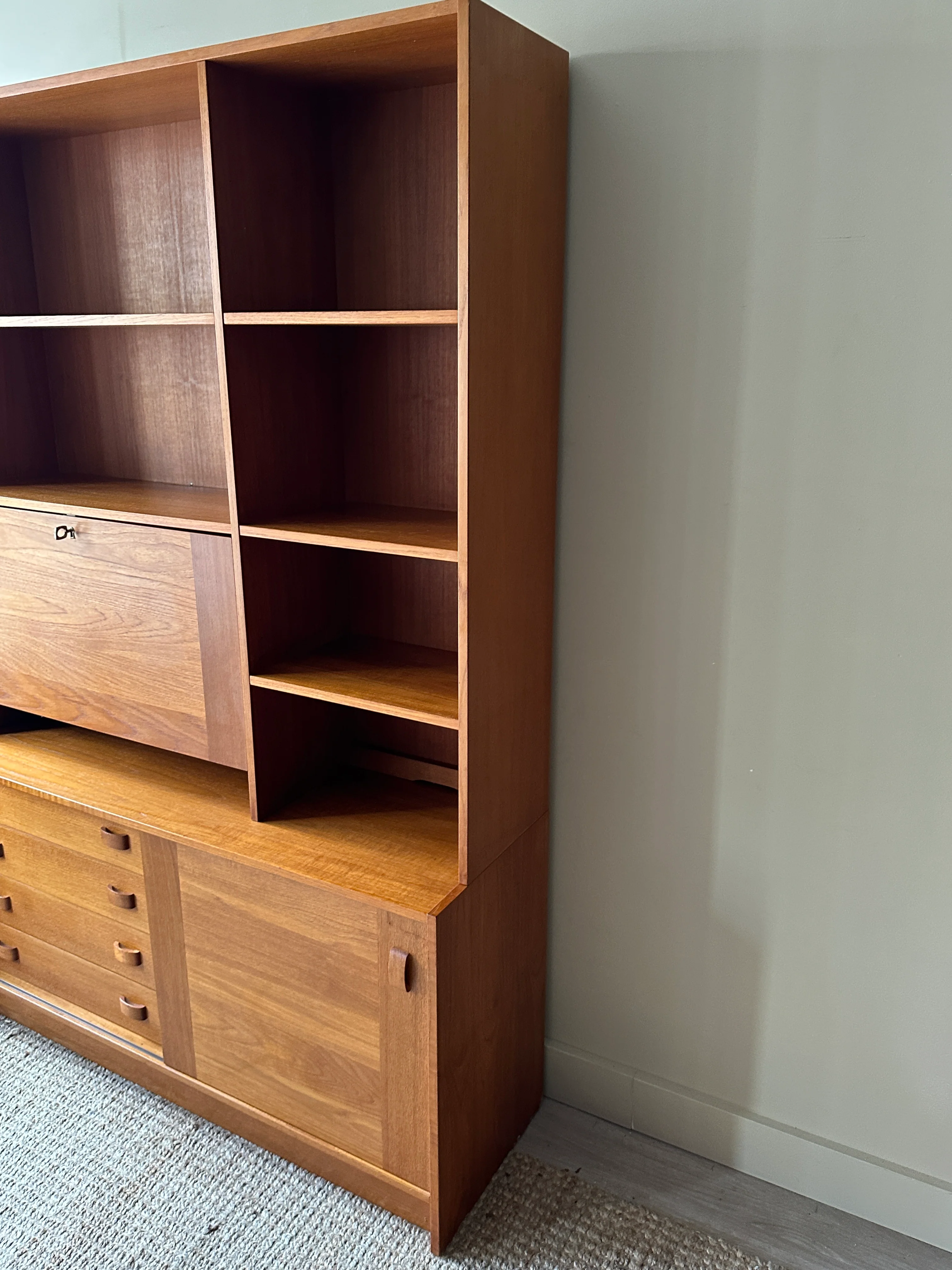 Danish teak two piece floor unit - Image 3