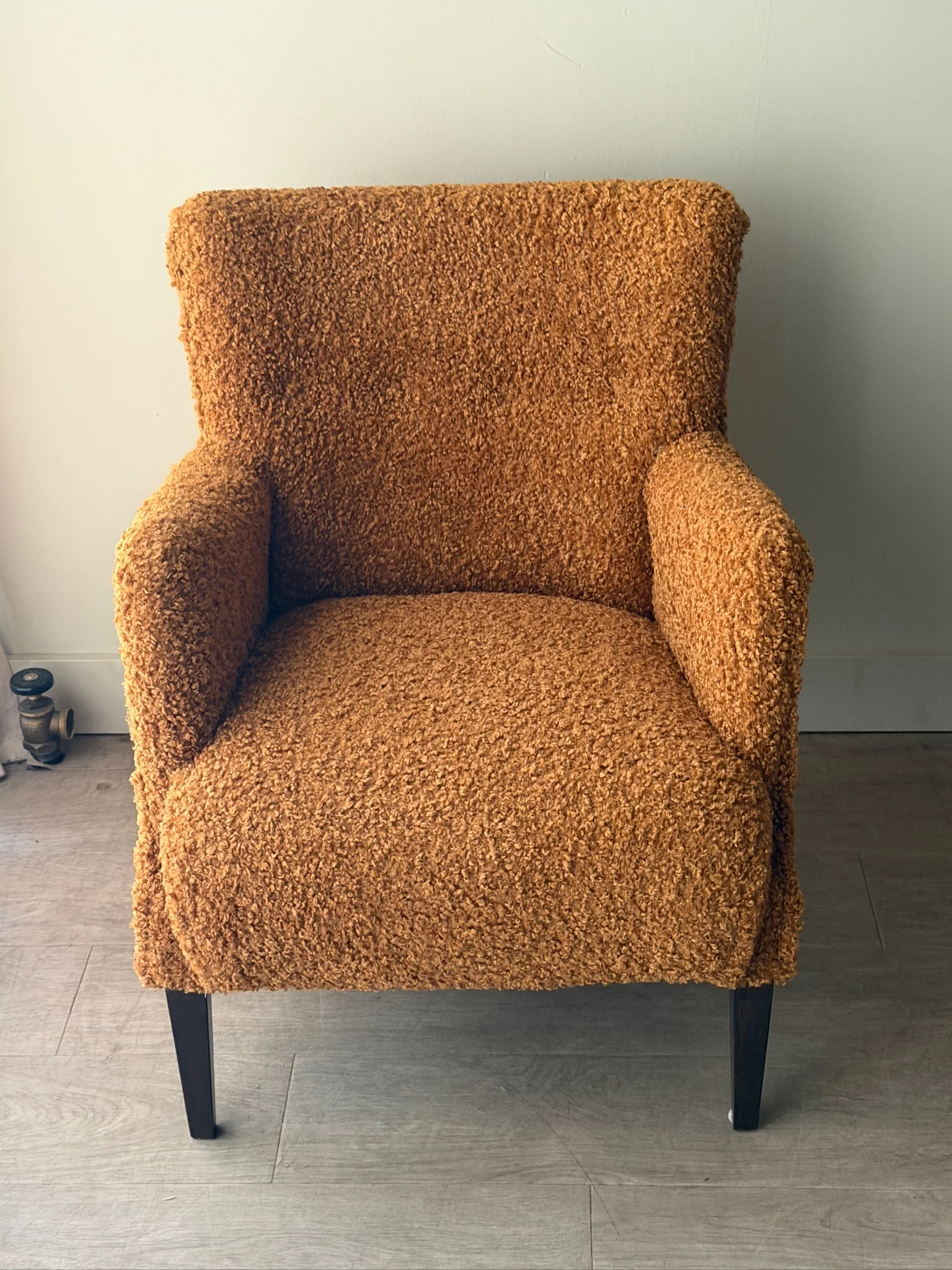 Danish toffee boucle lounge chair - Image 2