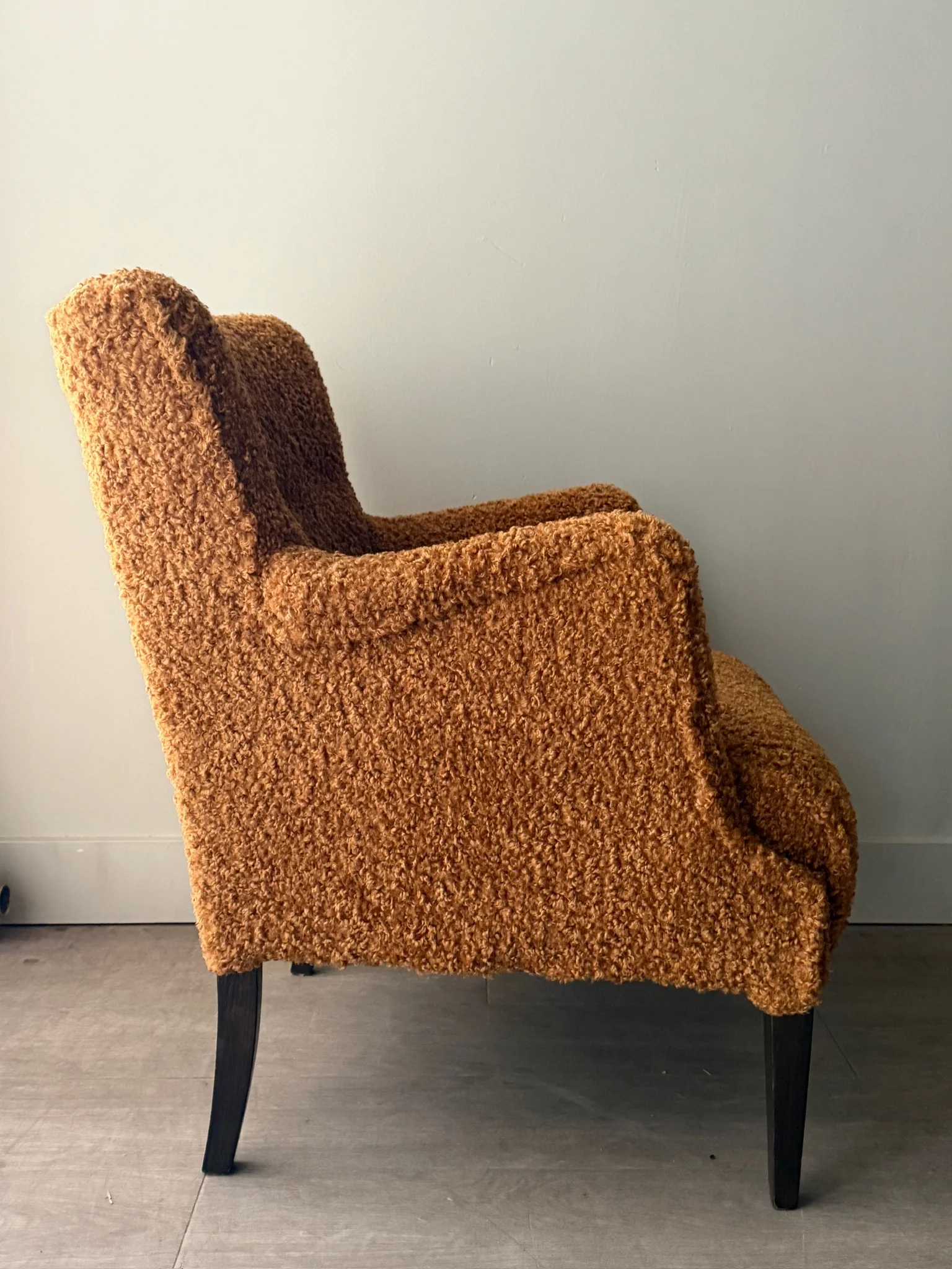 Danish toffee boucle lounge chair - Image 5