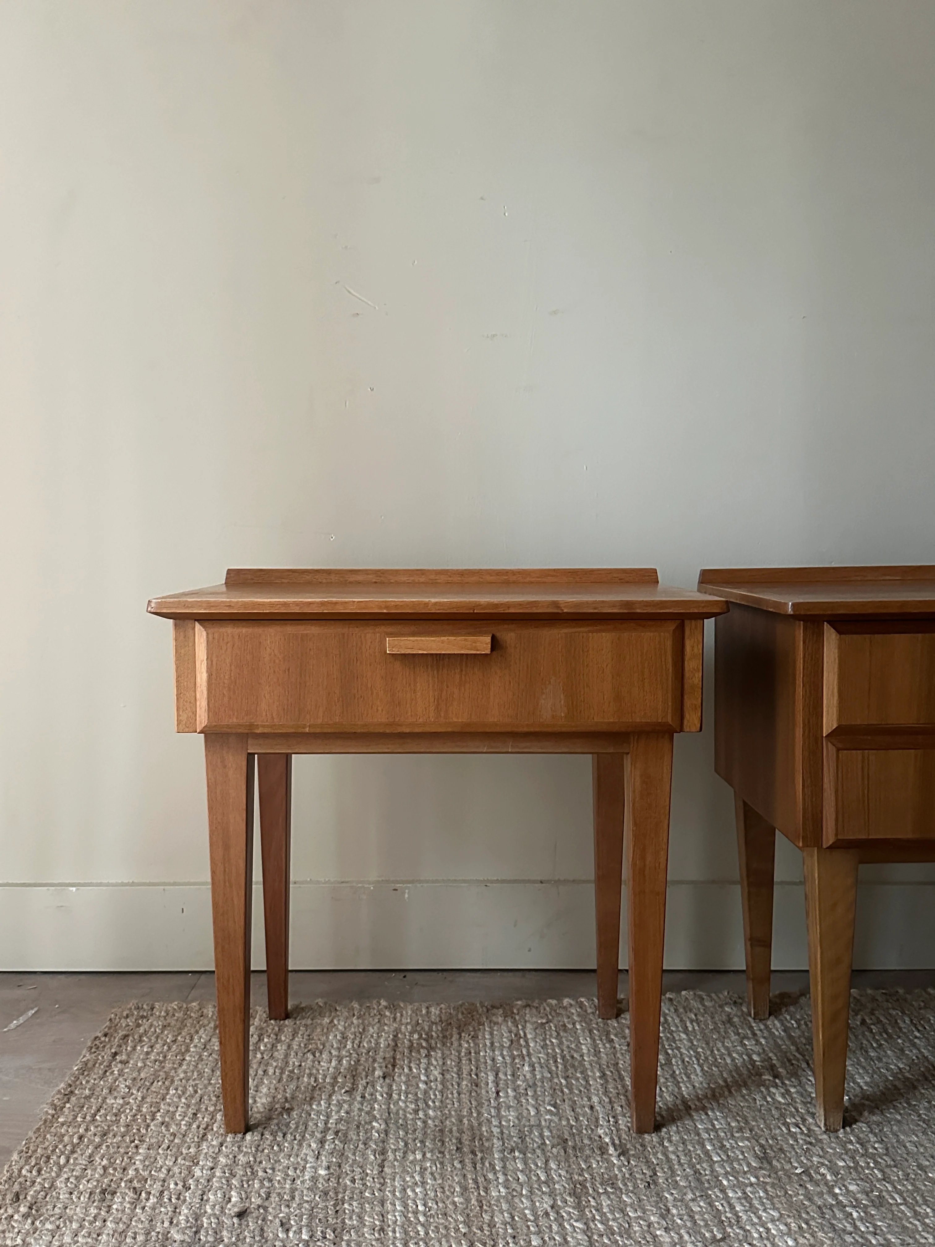 Danish walnut bedside table (left). - Image 2