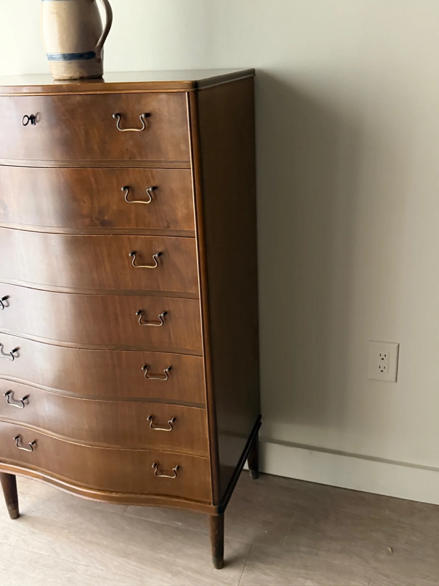 Danish walnut tallboy dresser - Image 3