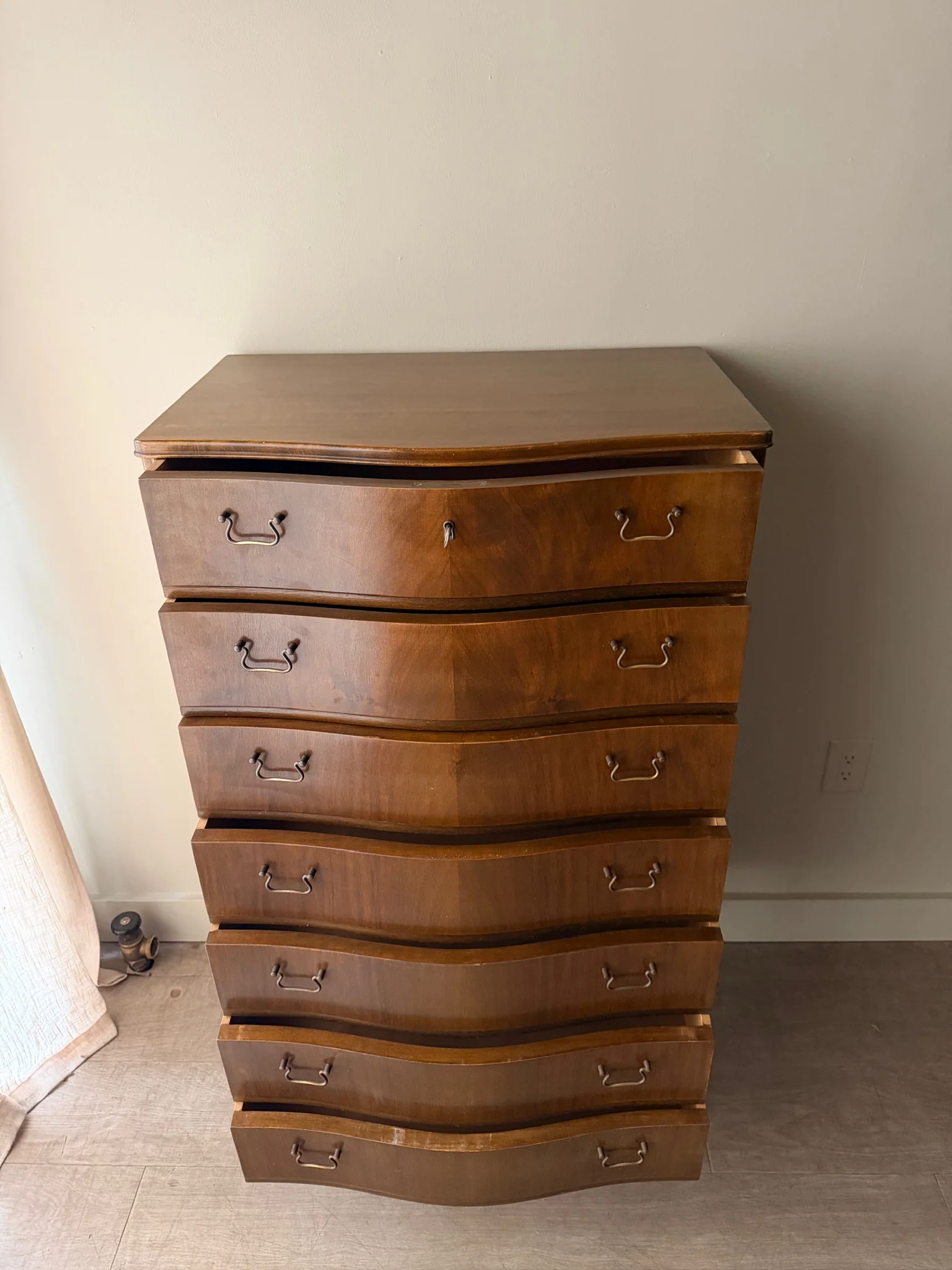 Danish walnut tallboy dresser - Image 4