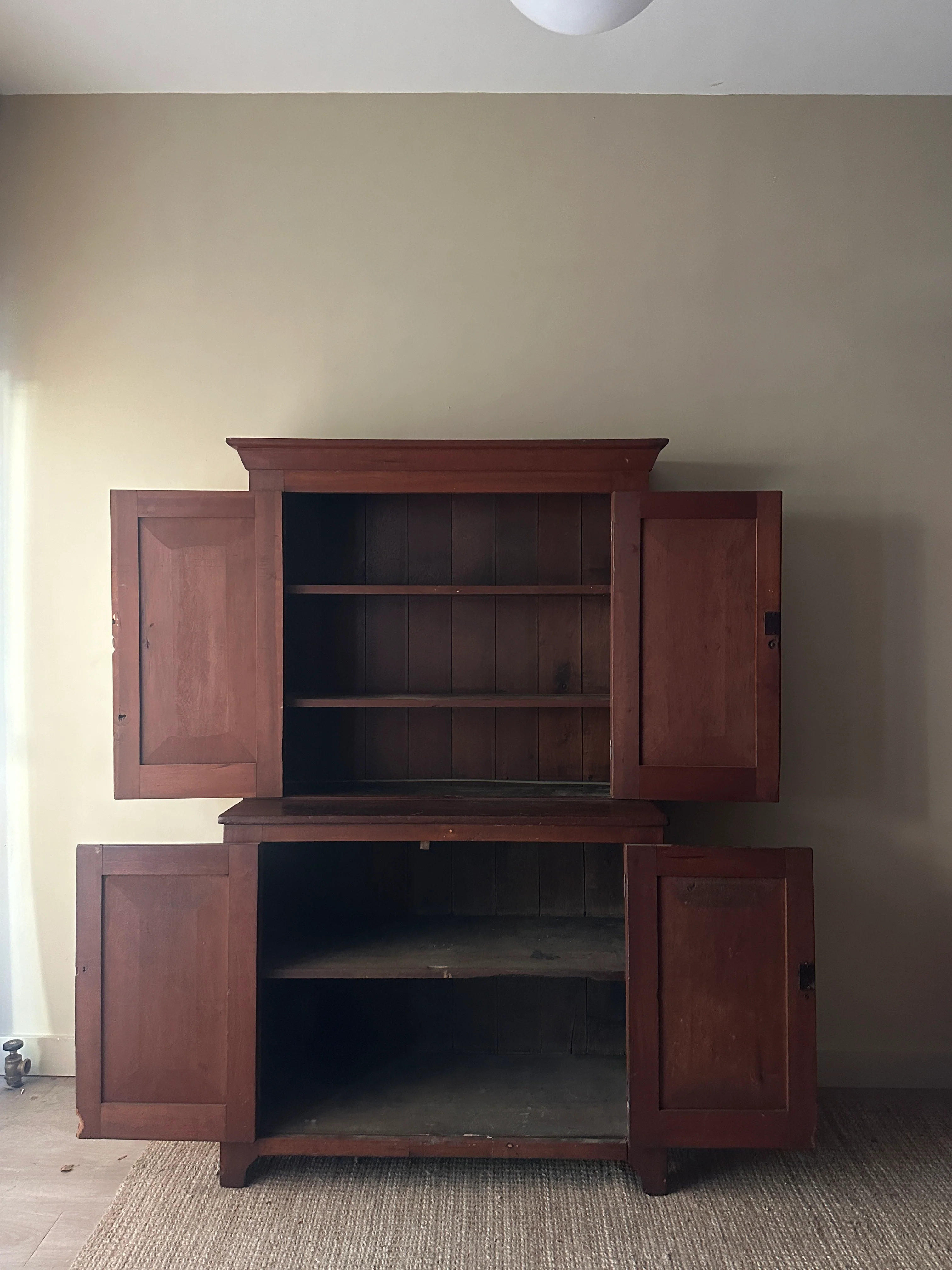 Dark pine two piece hutch - Image 4