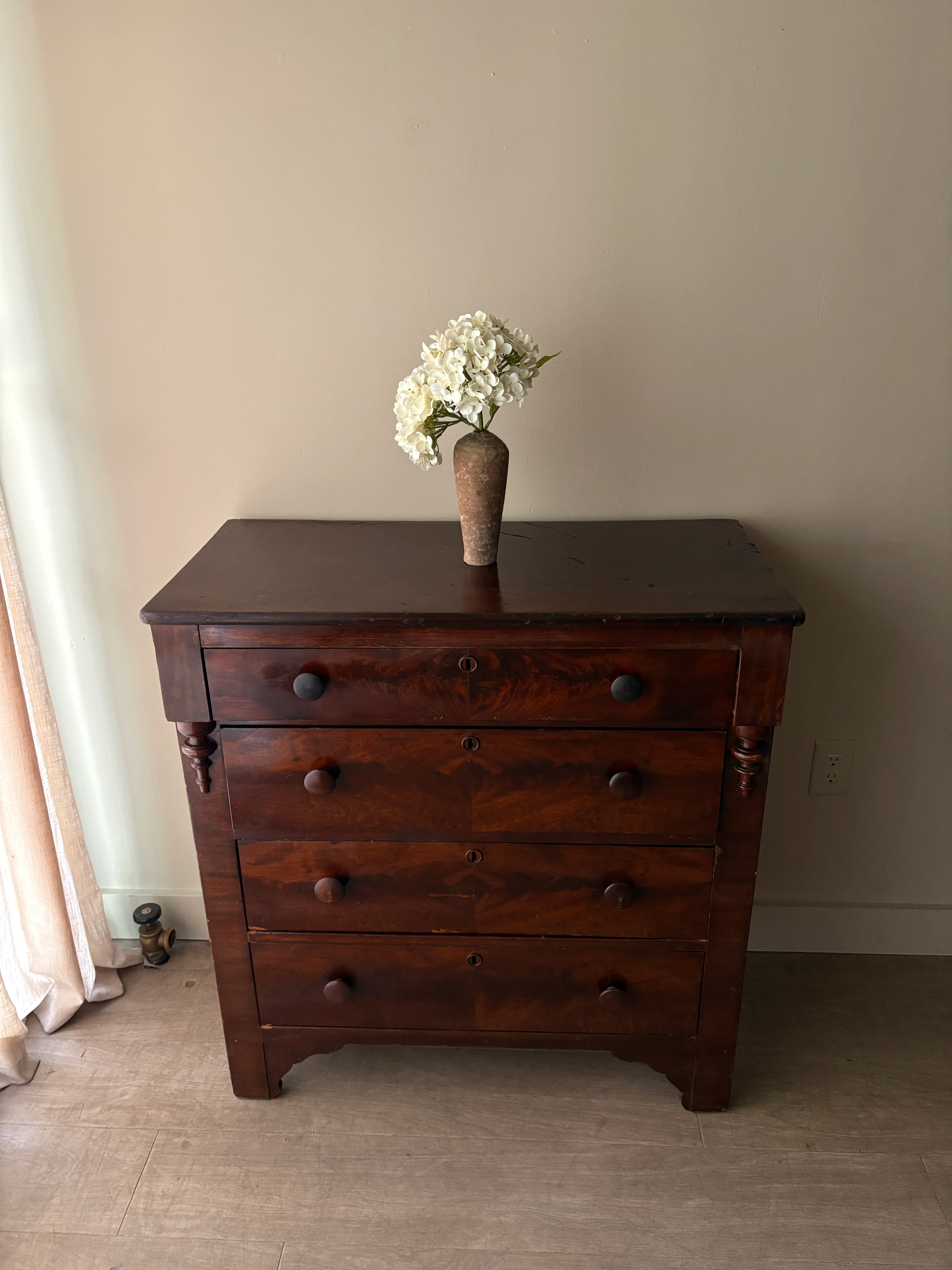Empire burled walnut dresser - Image 2