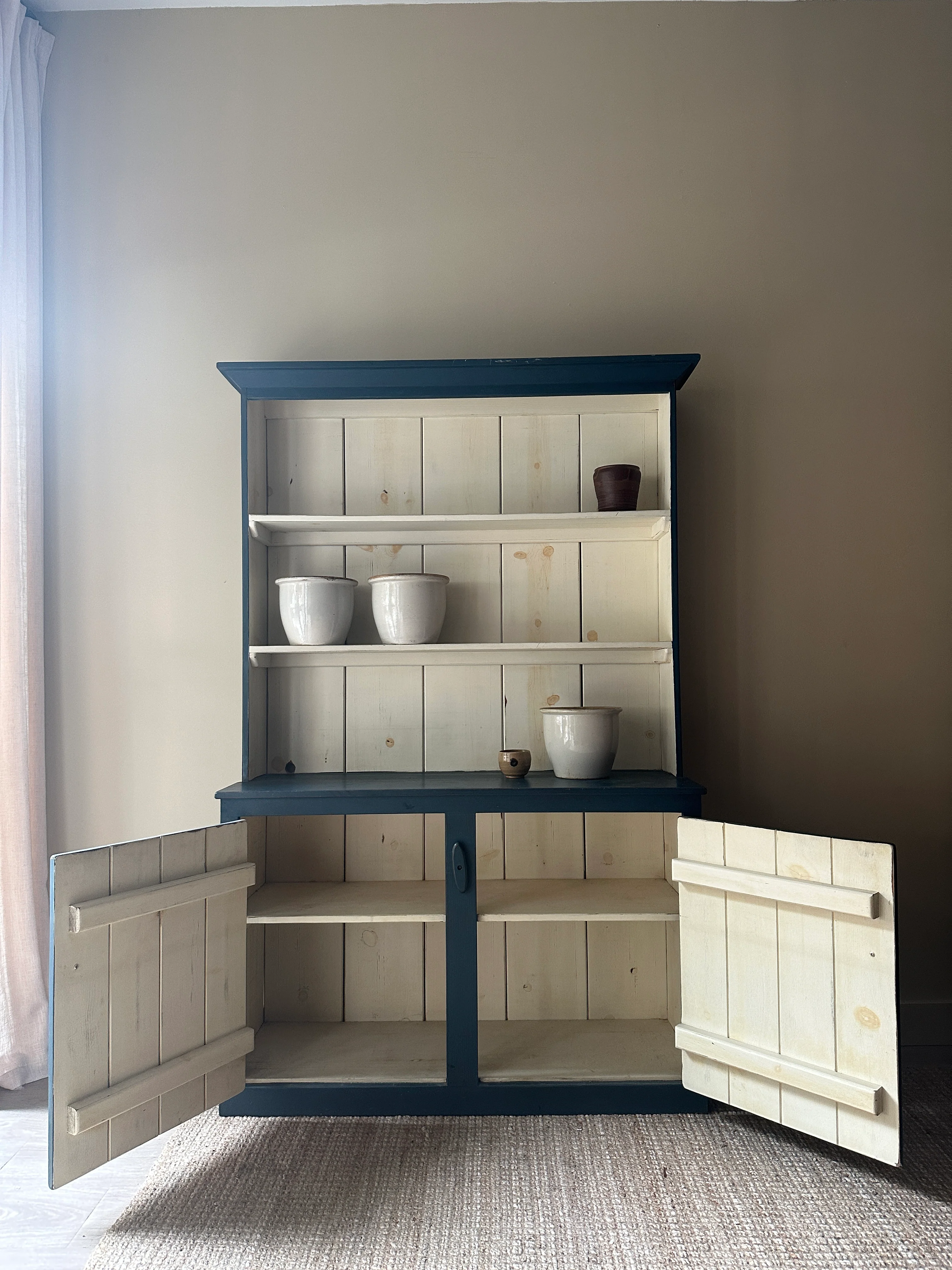 Farmhouse painted blue cupboard - Image 5