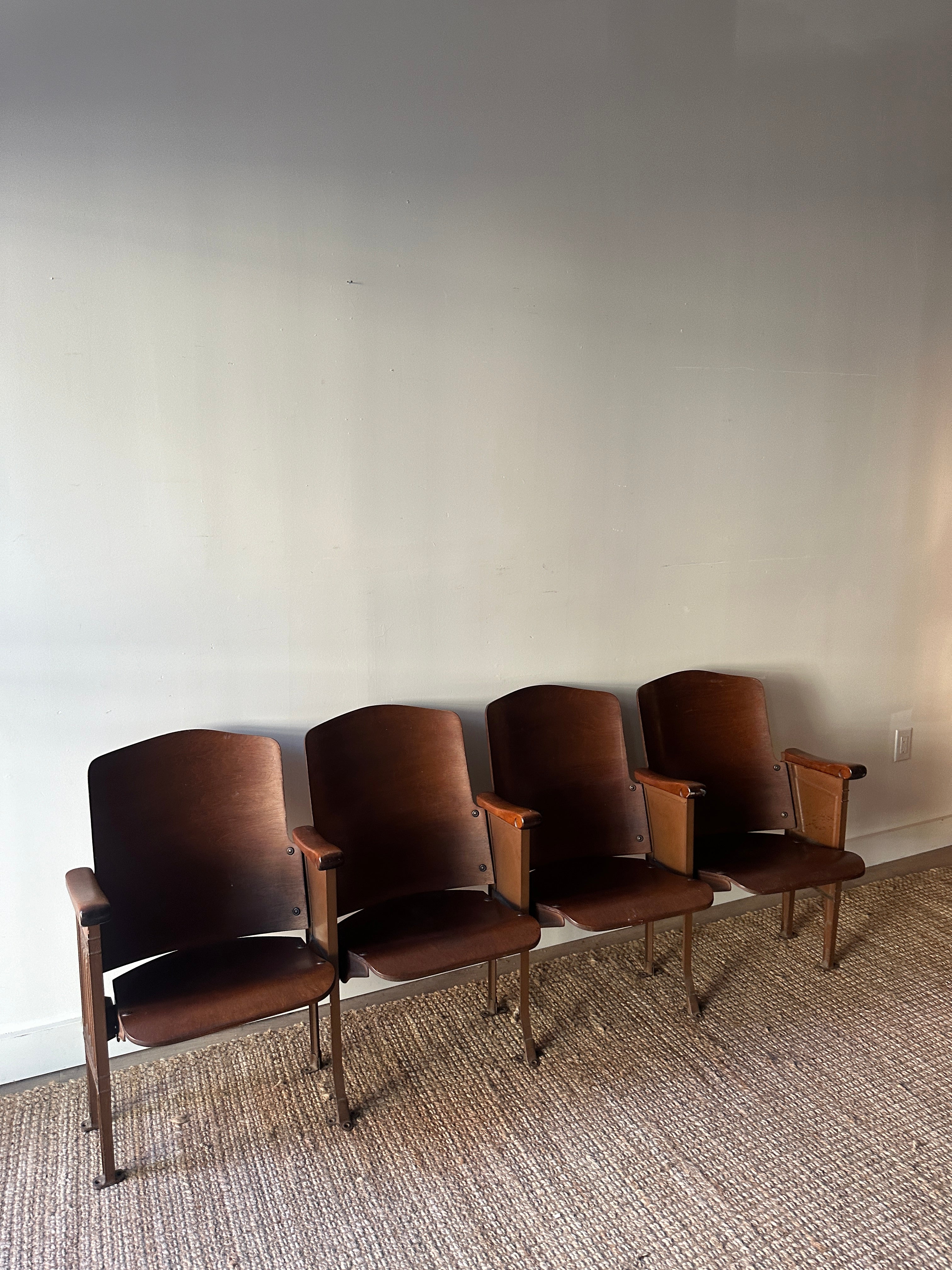 Four seat folding bench from The Strand theater in PA - Image 2