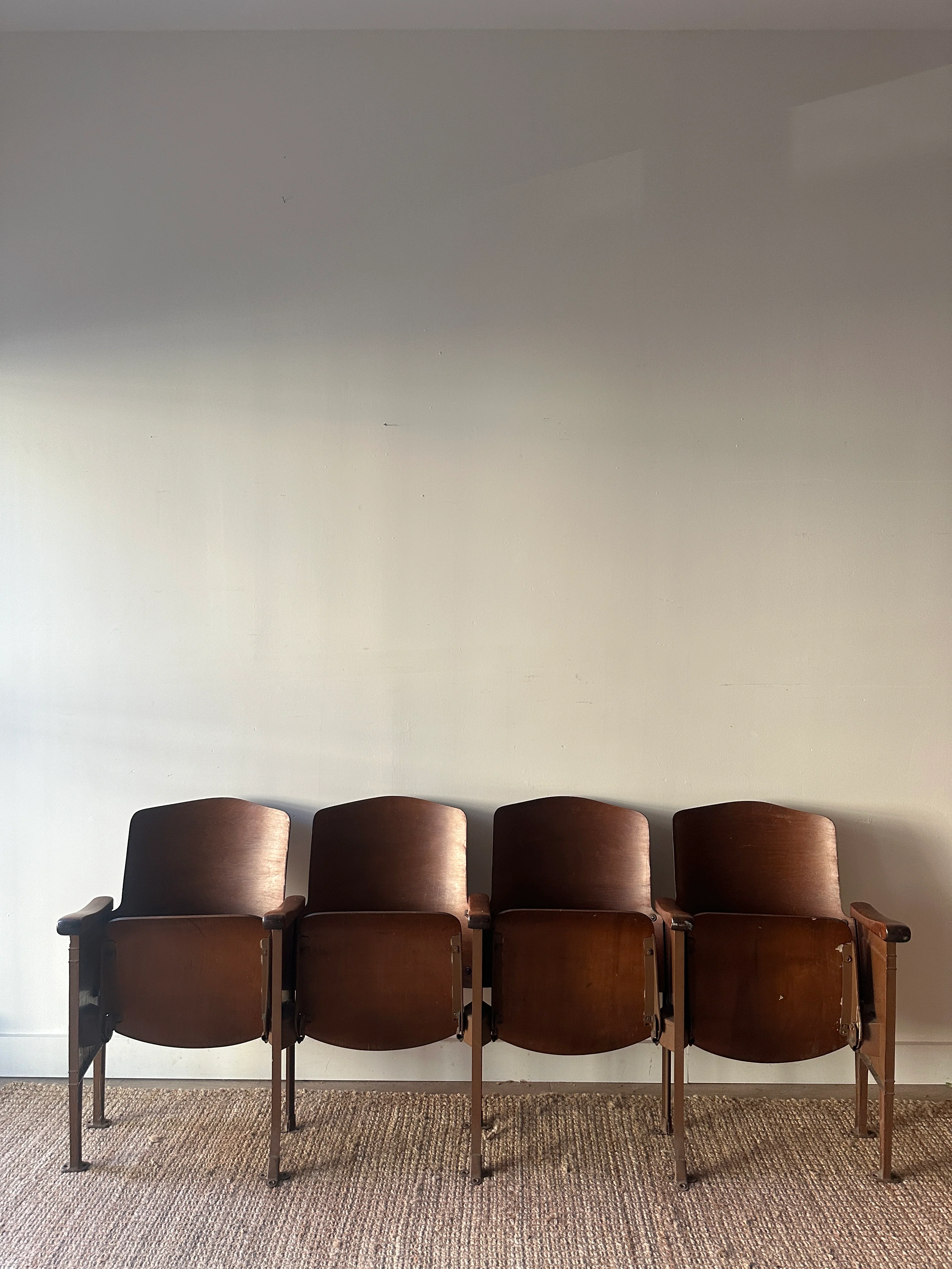 Four seat folding bench from The Strand theater in PA - Image 5