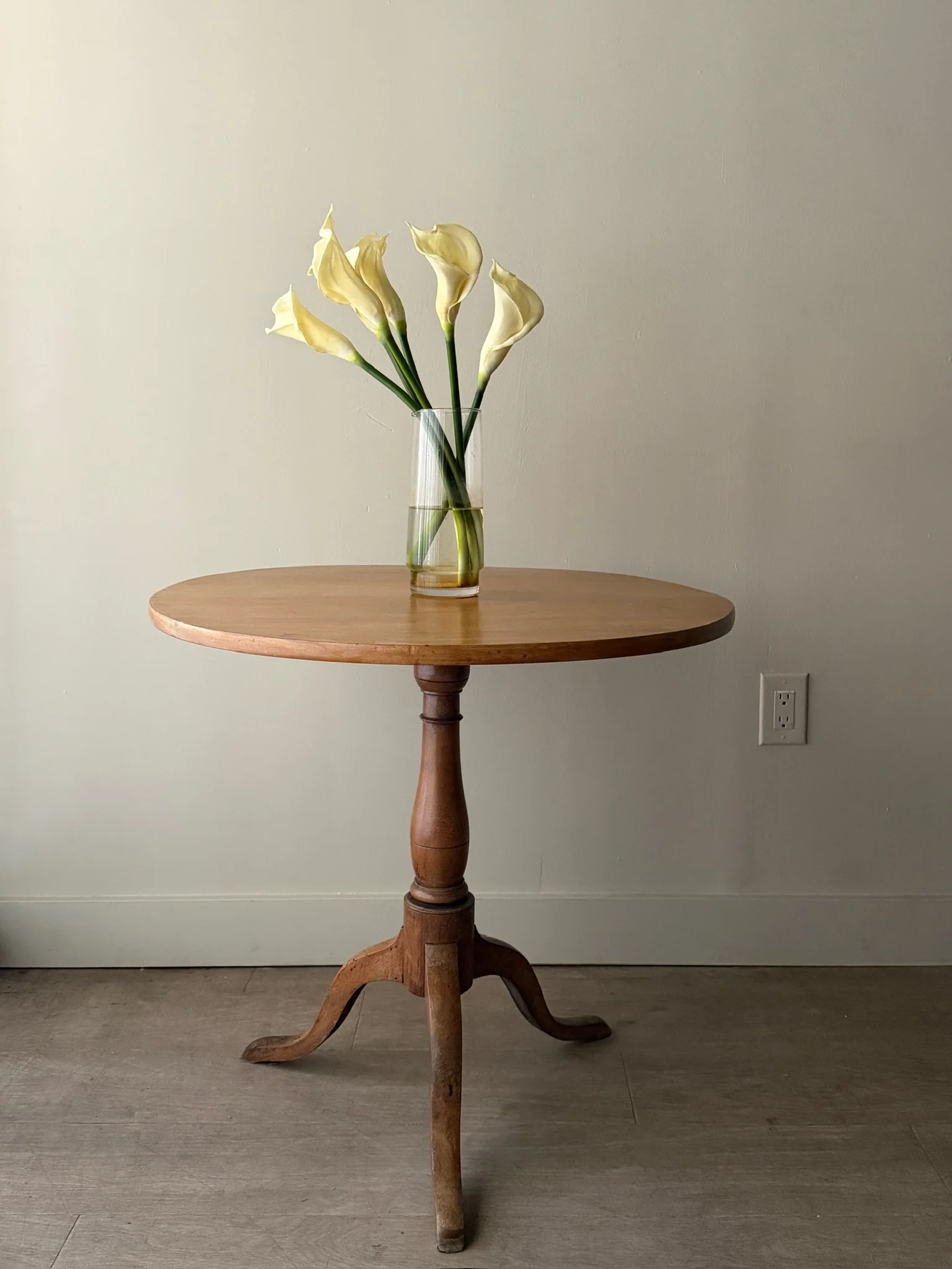 French oak tilt top table