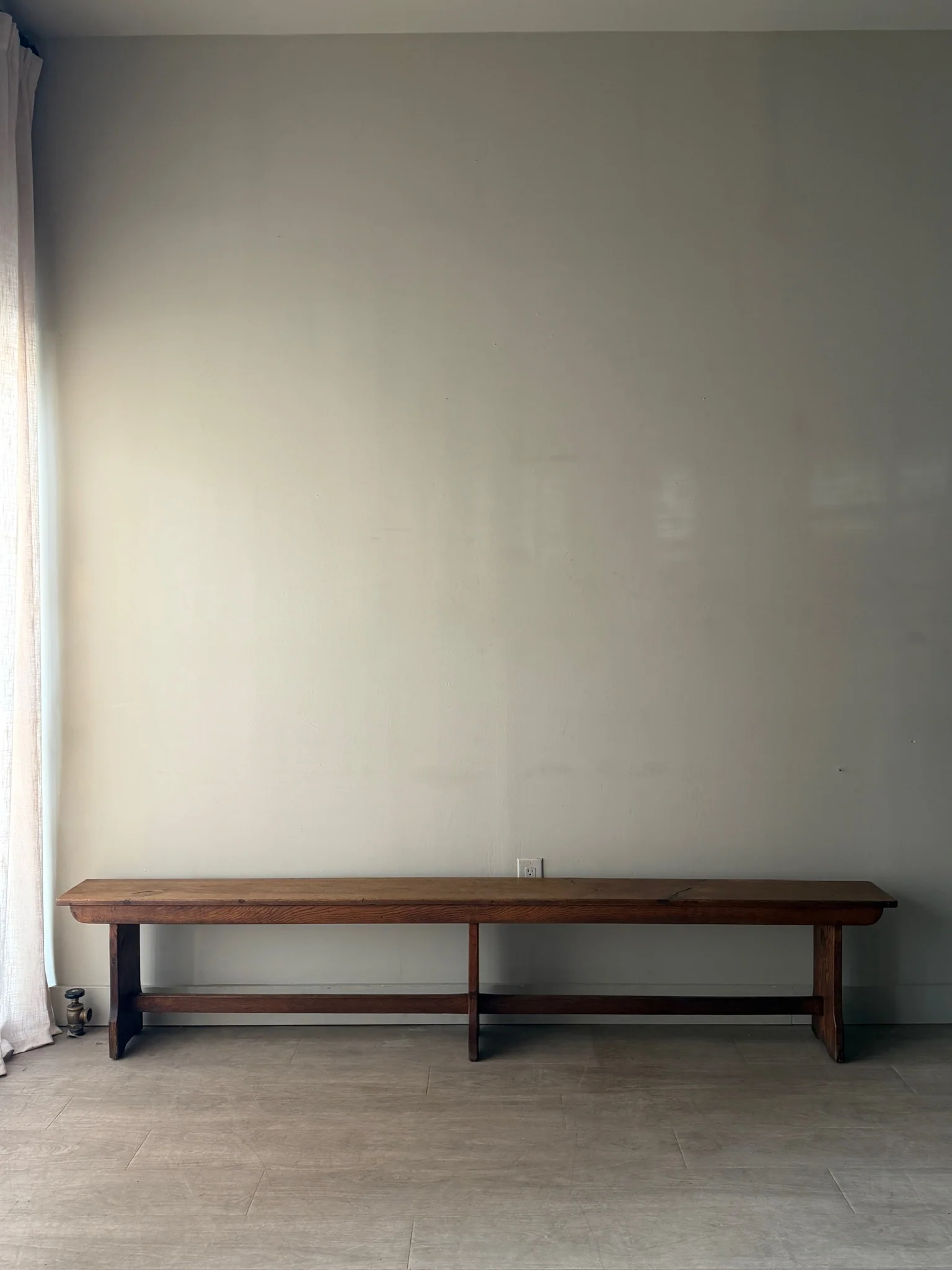 Golden oak benches. Sold individually.