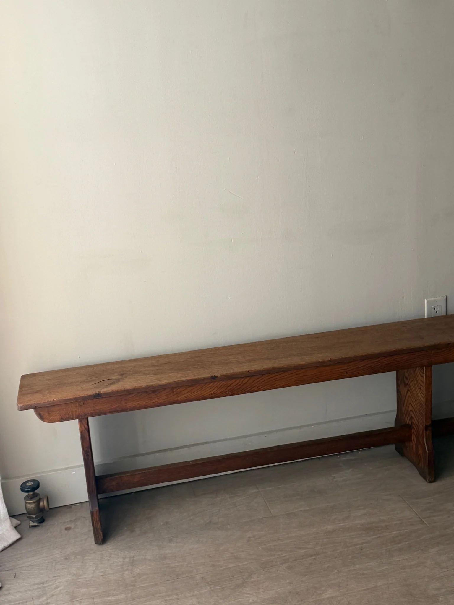 Golden oak benches. Sold individually. - Image 2
