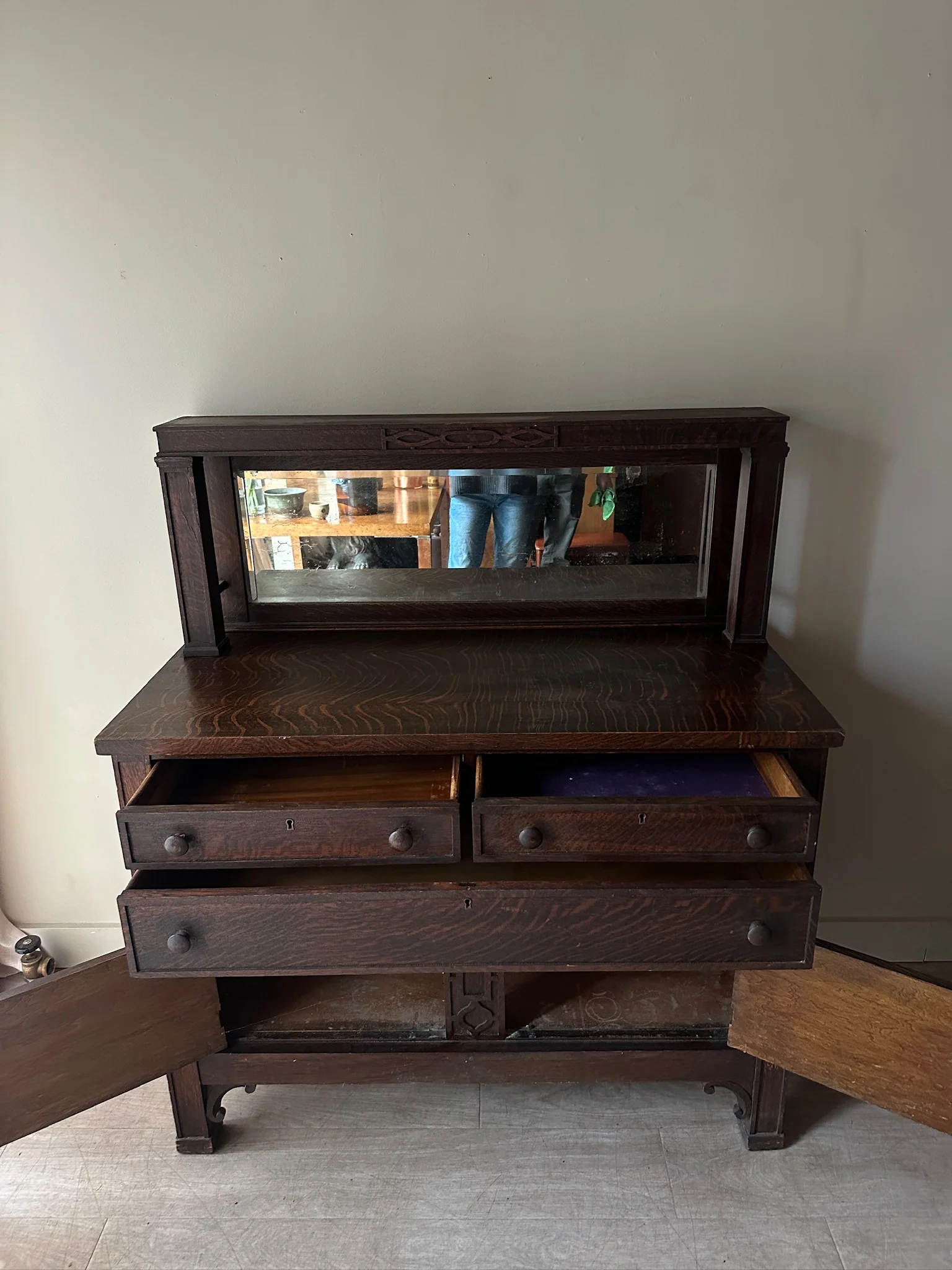 Golden oak mirrored server - Image 4