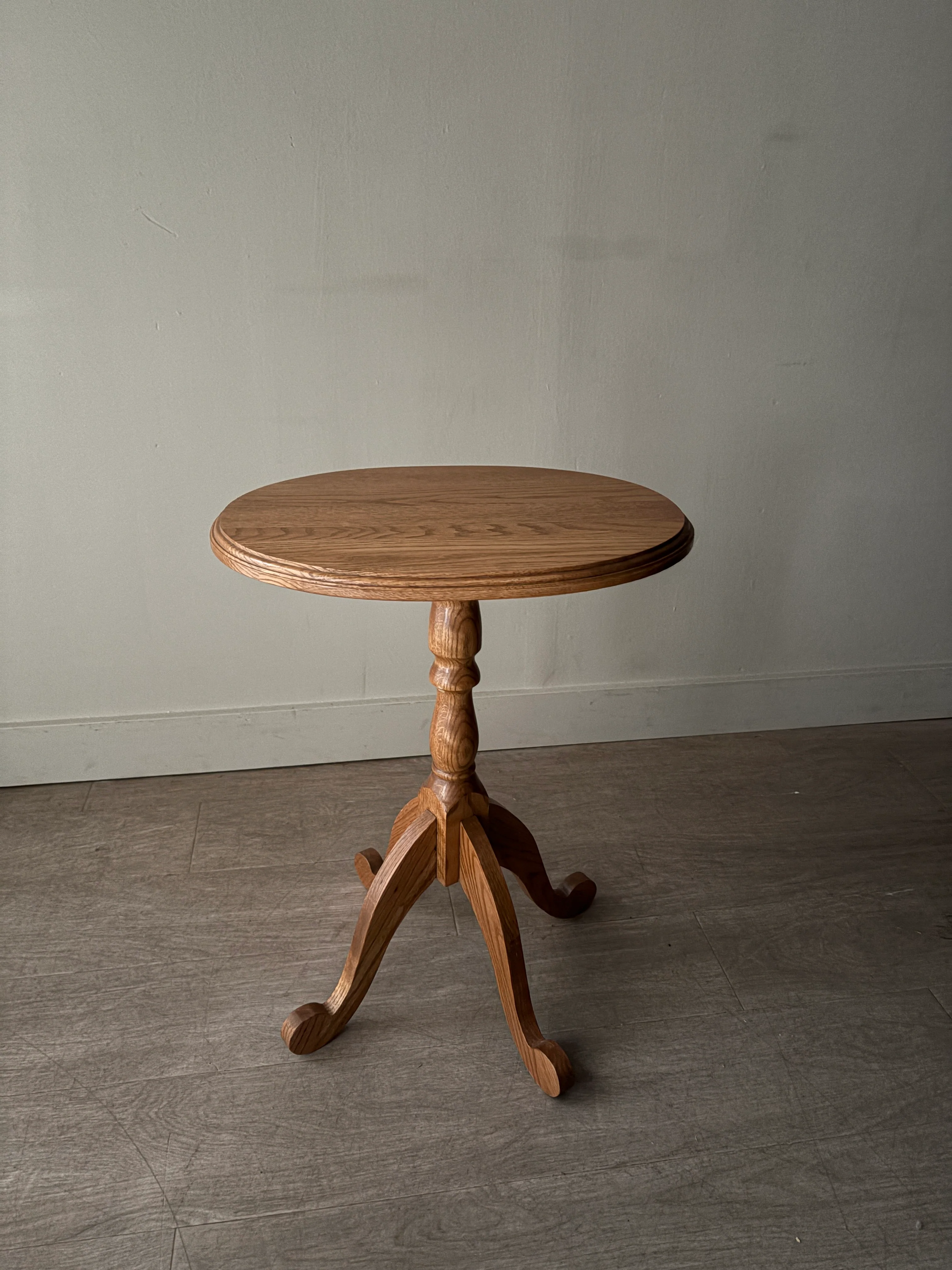 Golden oak side table