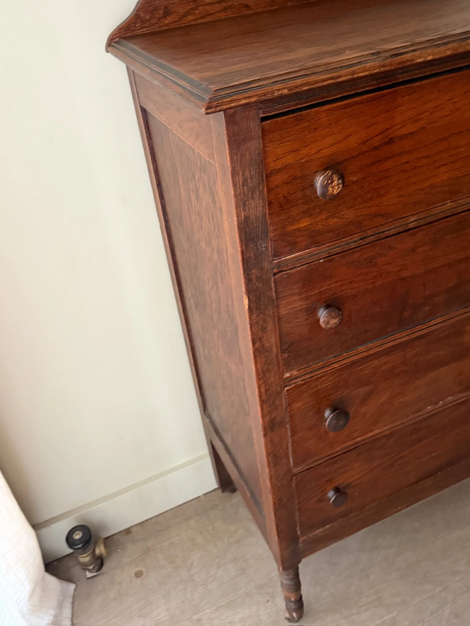 Golden oak tallboy dresser - Image 3