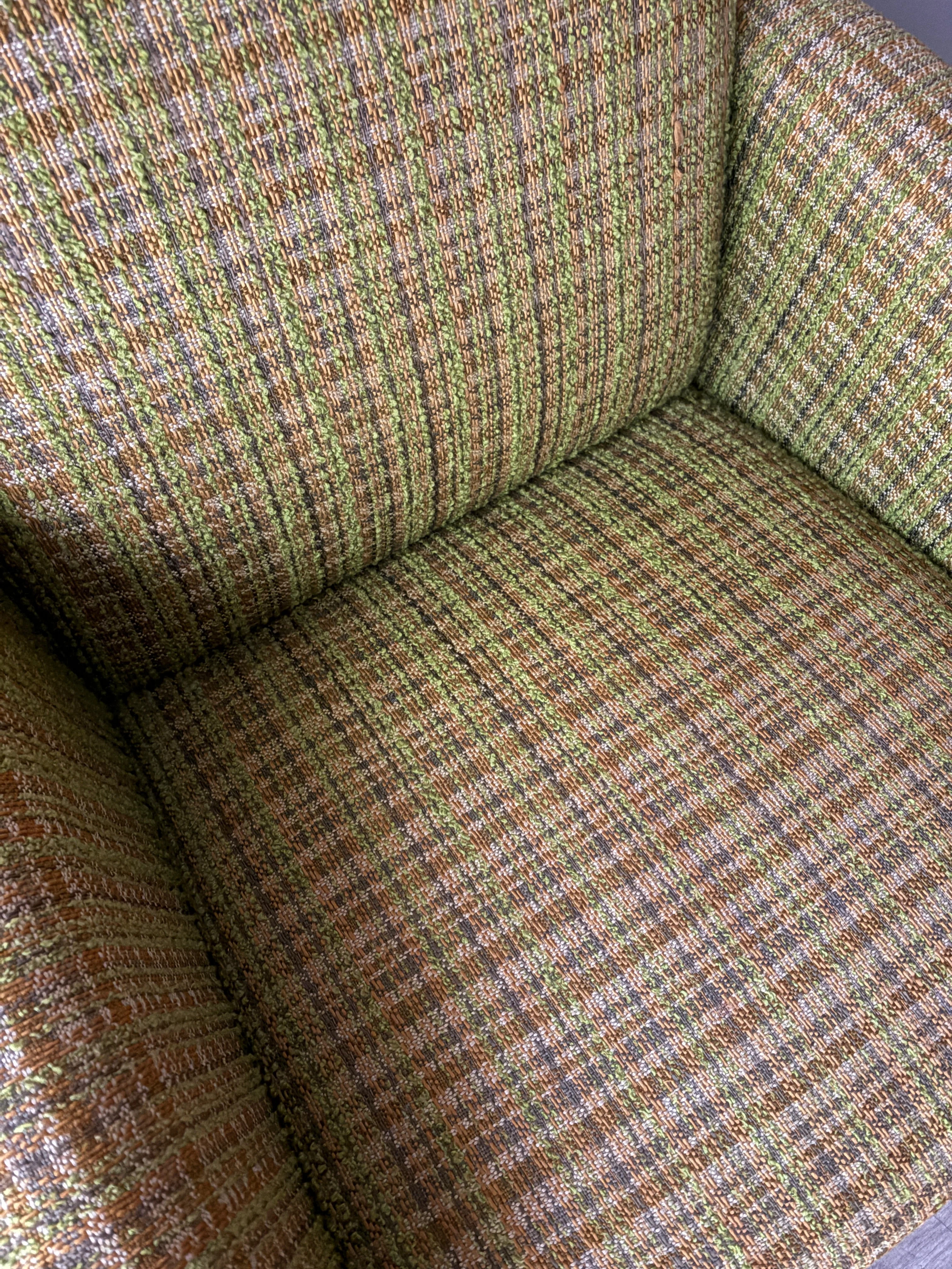 Green plaid Danish lounge chairs. Sold individually. - Image 4