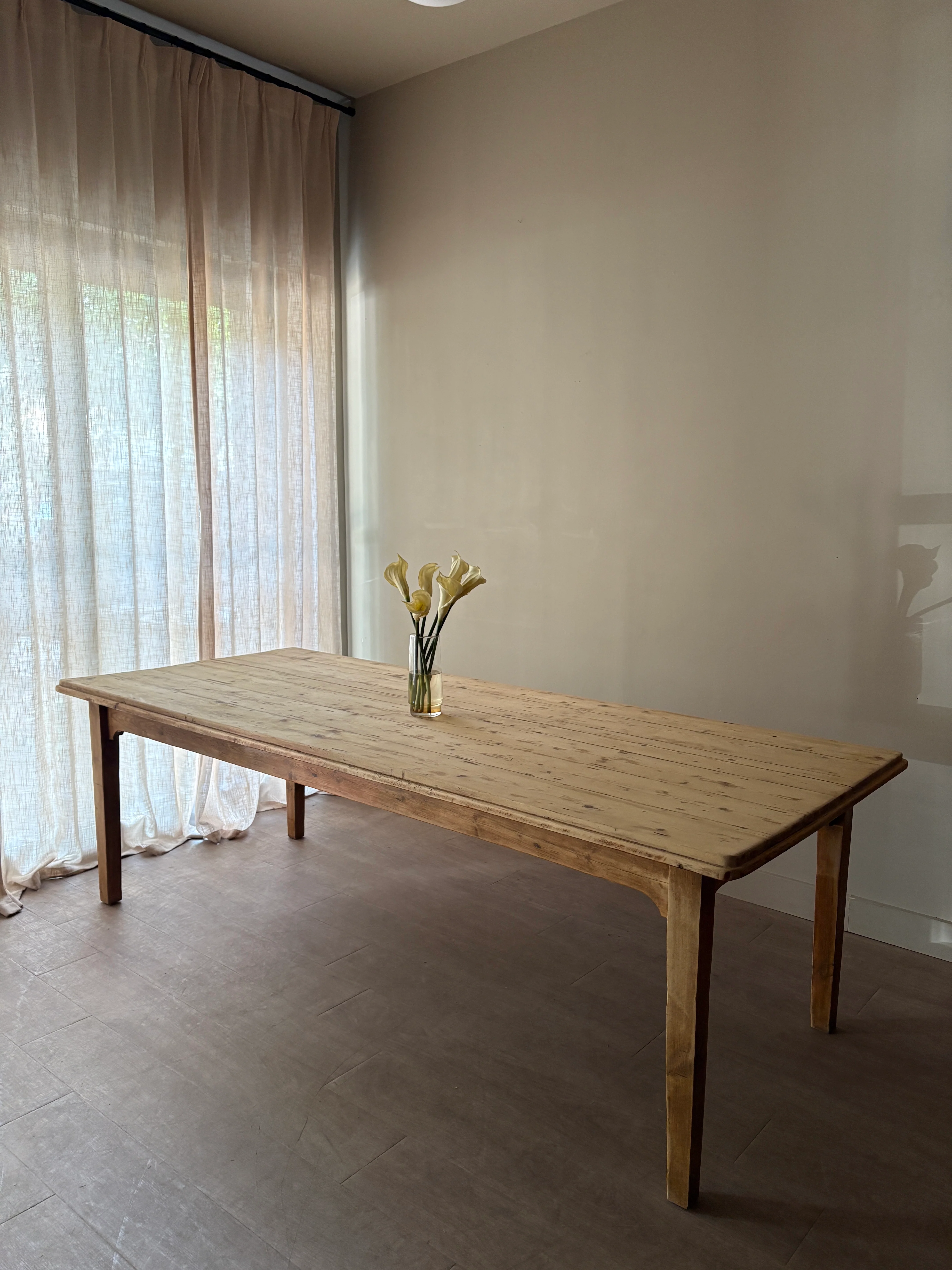 Gustavian Swedish waxed pine farm table - Image 2
