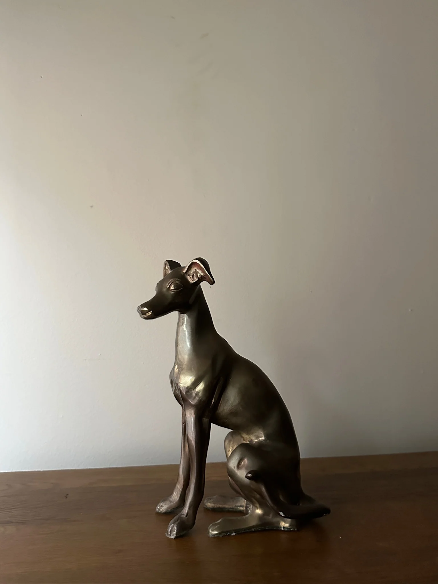 Hollywood Regency Bronze Whippet Sculpture - Image 3