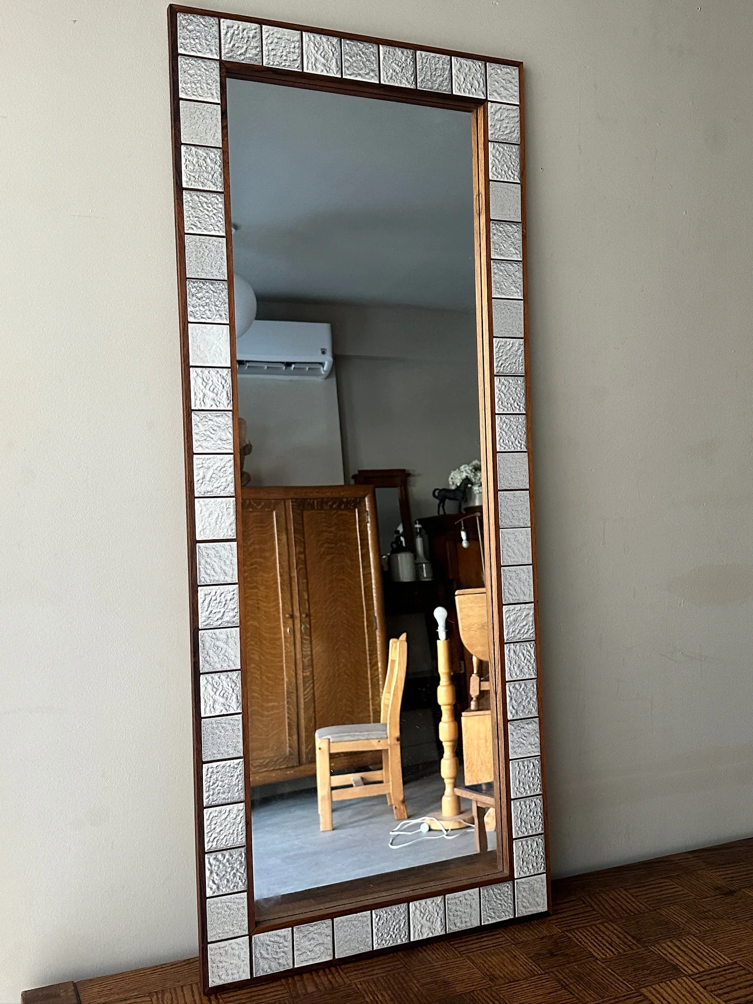 Jansen Spejle teak and ceramic tile mirror - Image 2