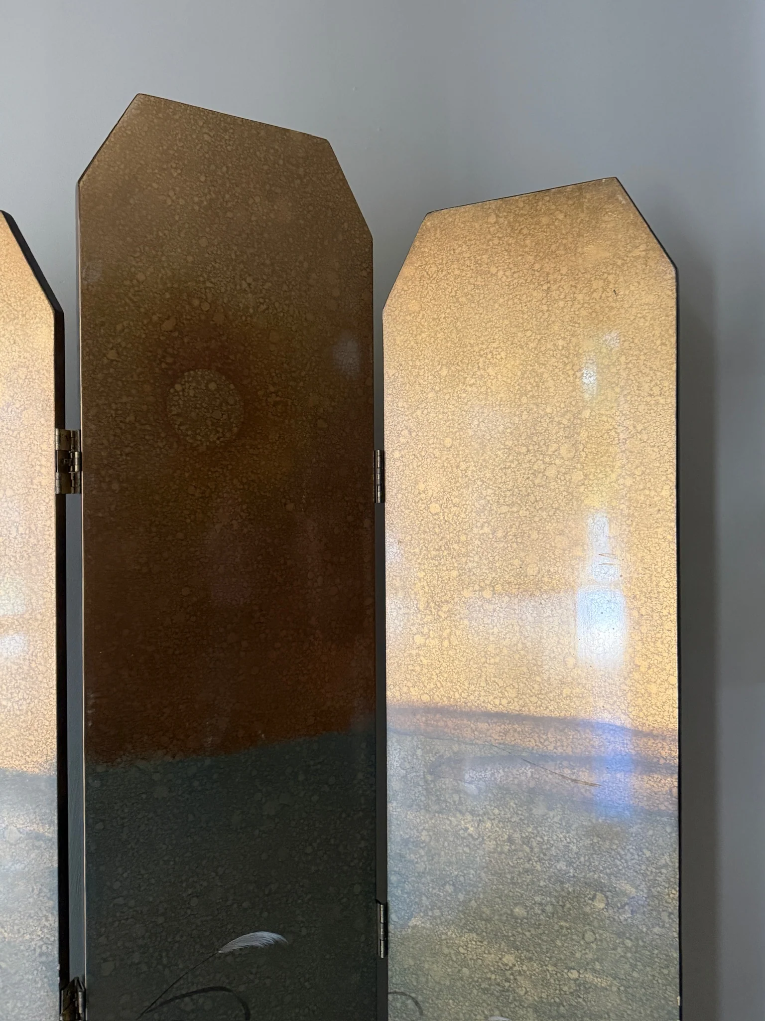 Japanese Byobu lacquered folding screen - Image 3
