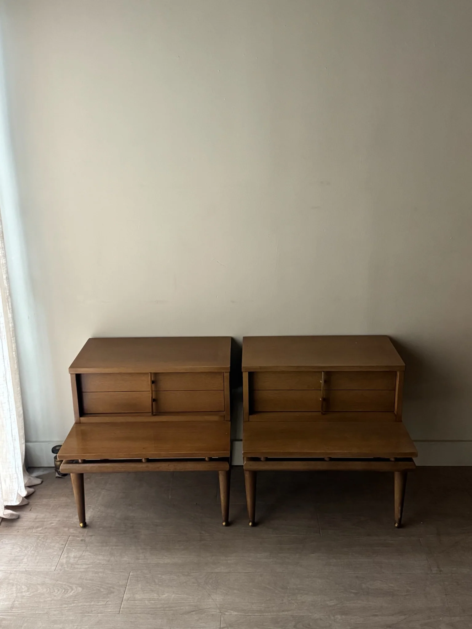 Kent Coffey walnut nightstands. Sold individually. - Image 2