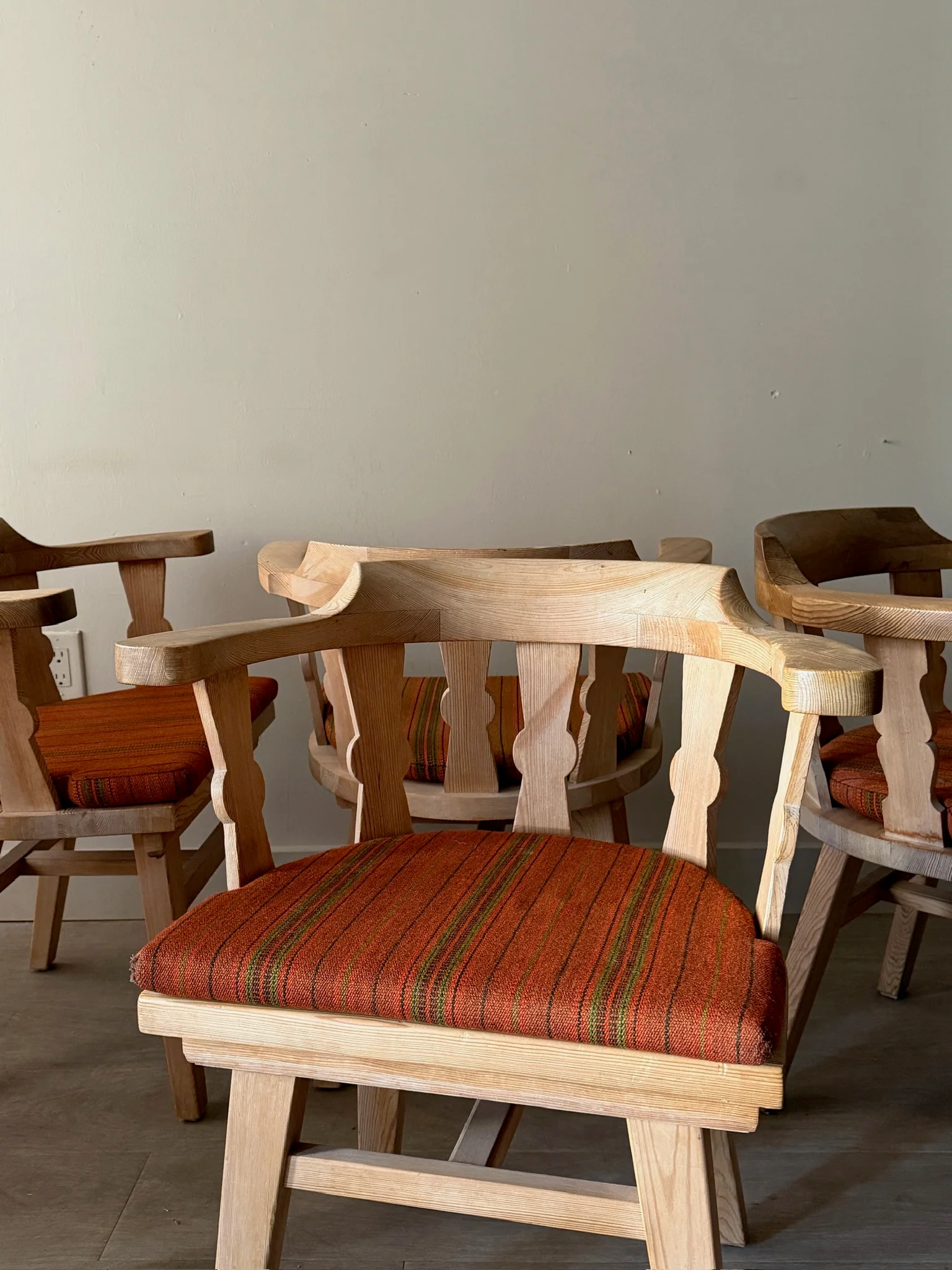 Krogenaes Norwegian pine dining chairs. Sold in pairs. - Image 4