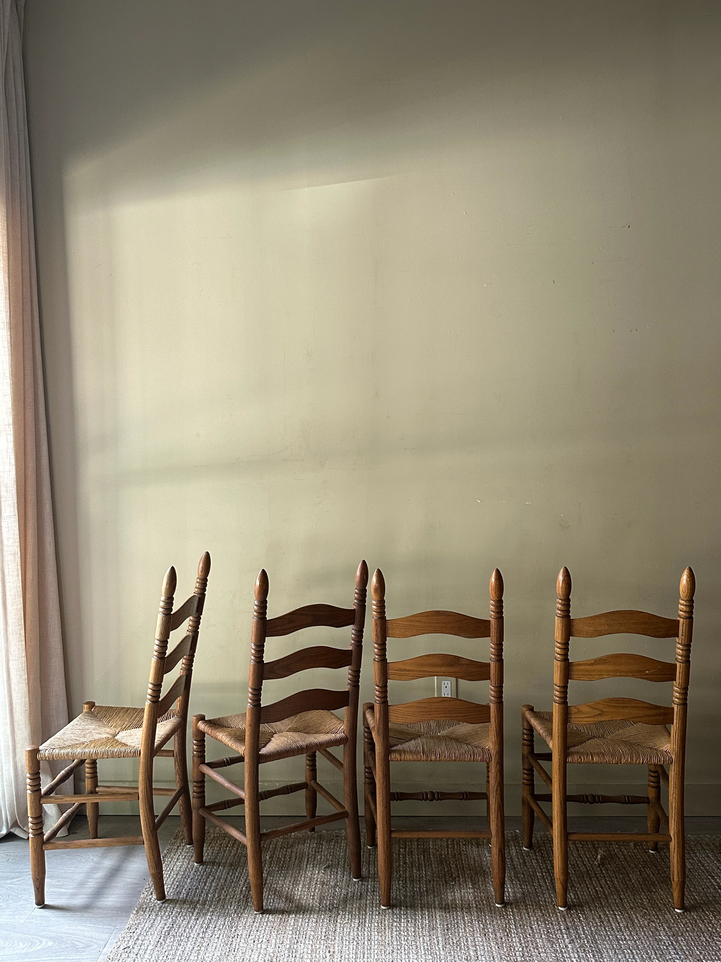 Ladder back chairs. Sold in pairs. - Image 2