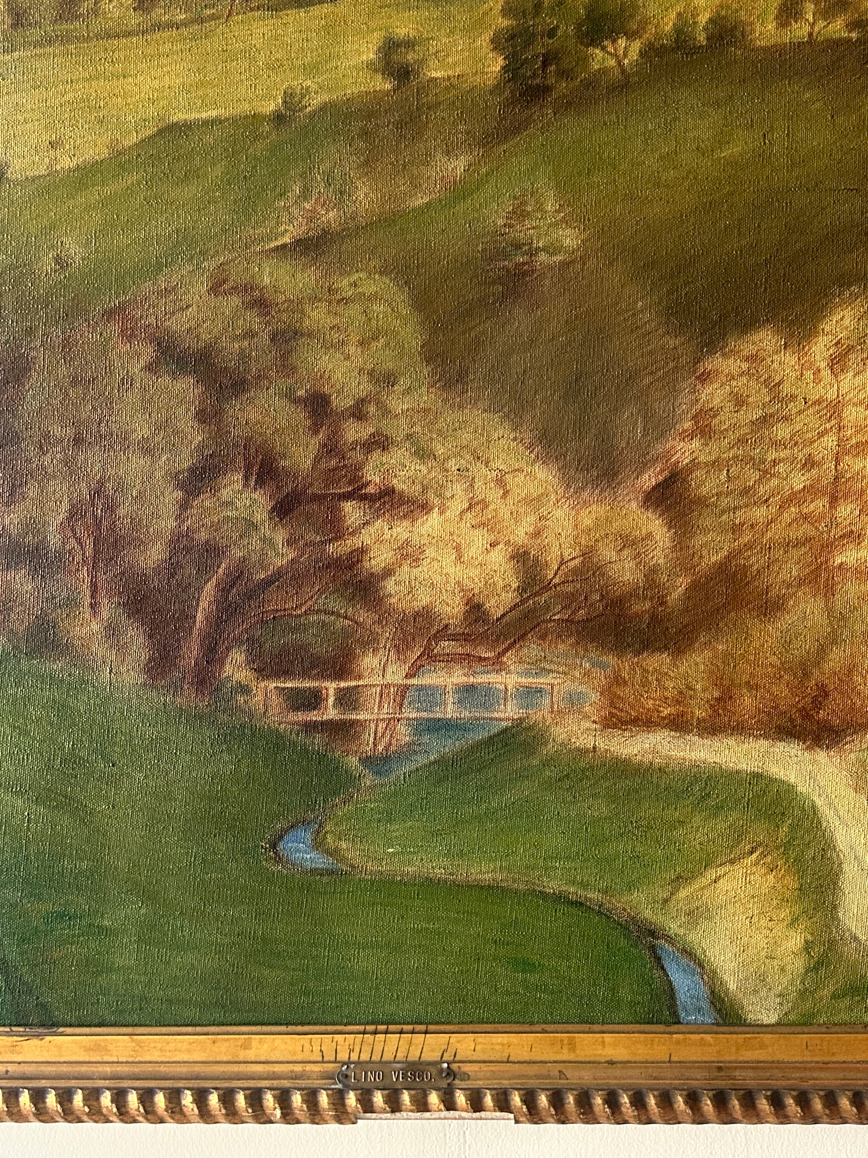 Large Landscape Painting by Lino Vesco c. 1906 - Image 7