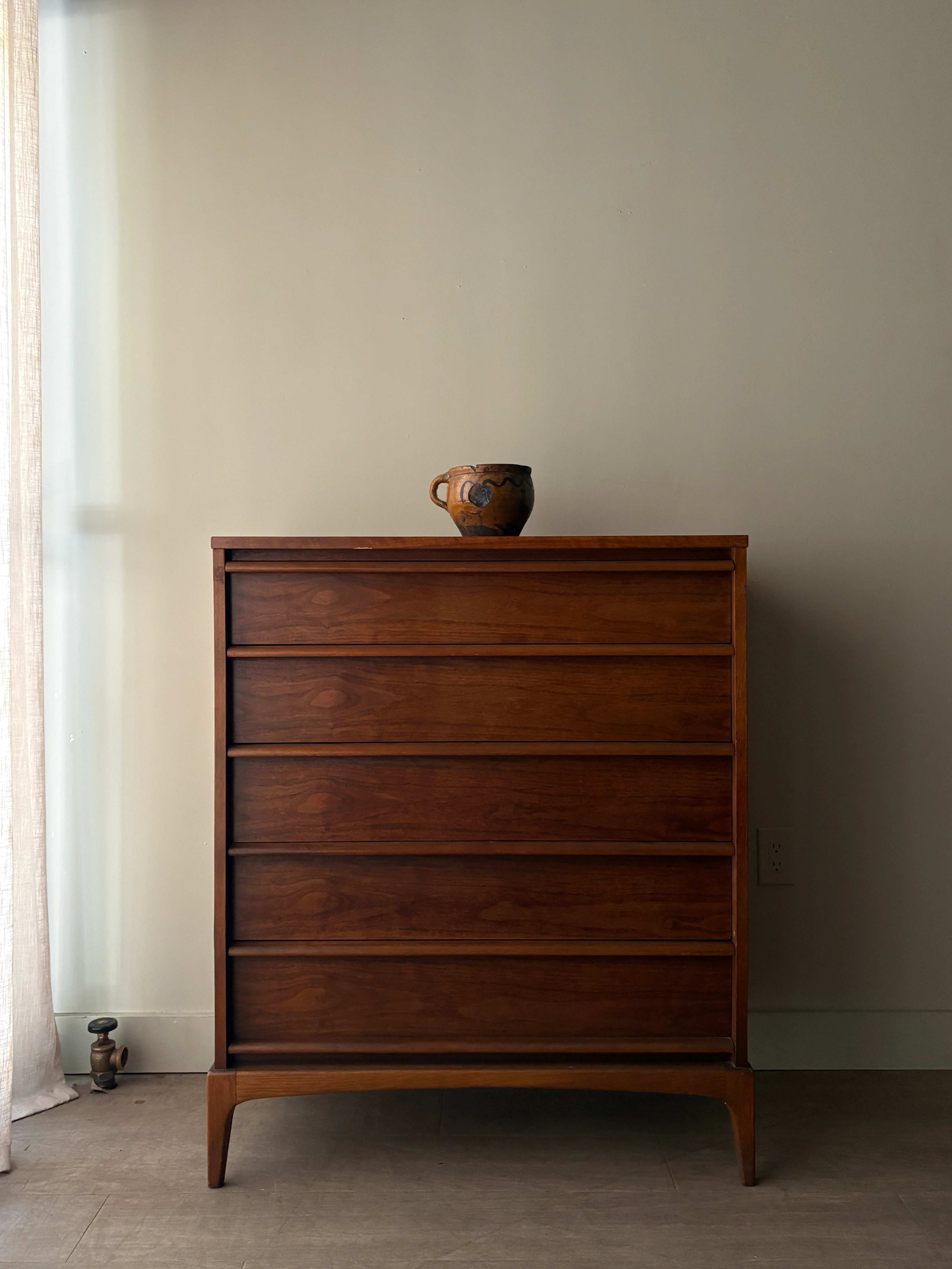 Lane walnut tallboy dresser