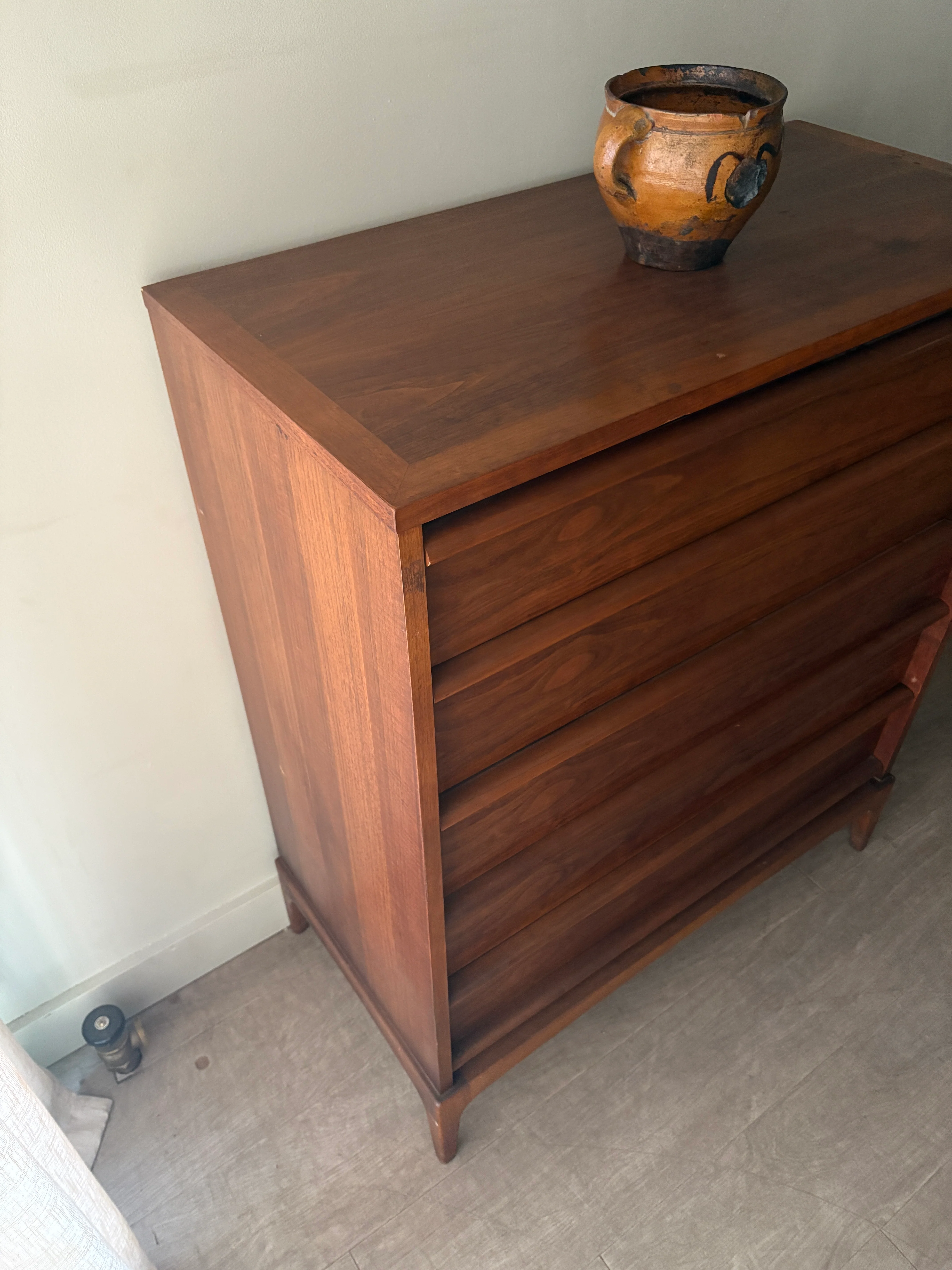 Lane walnut tallboy dresser - Image 3