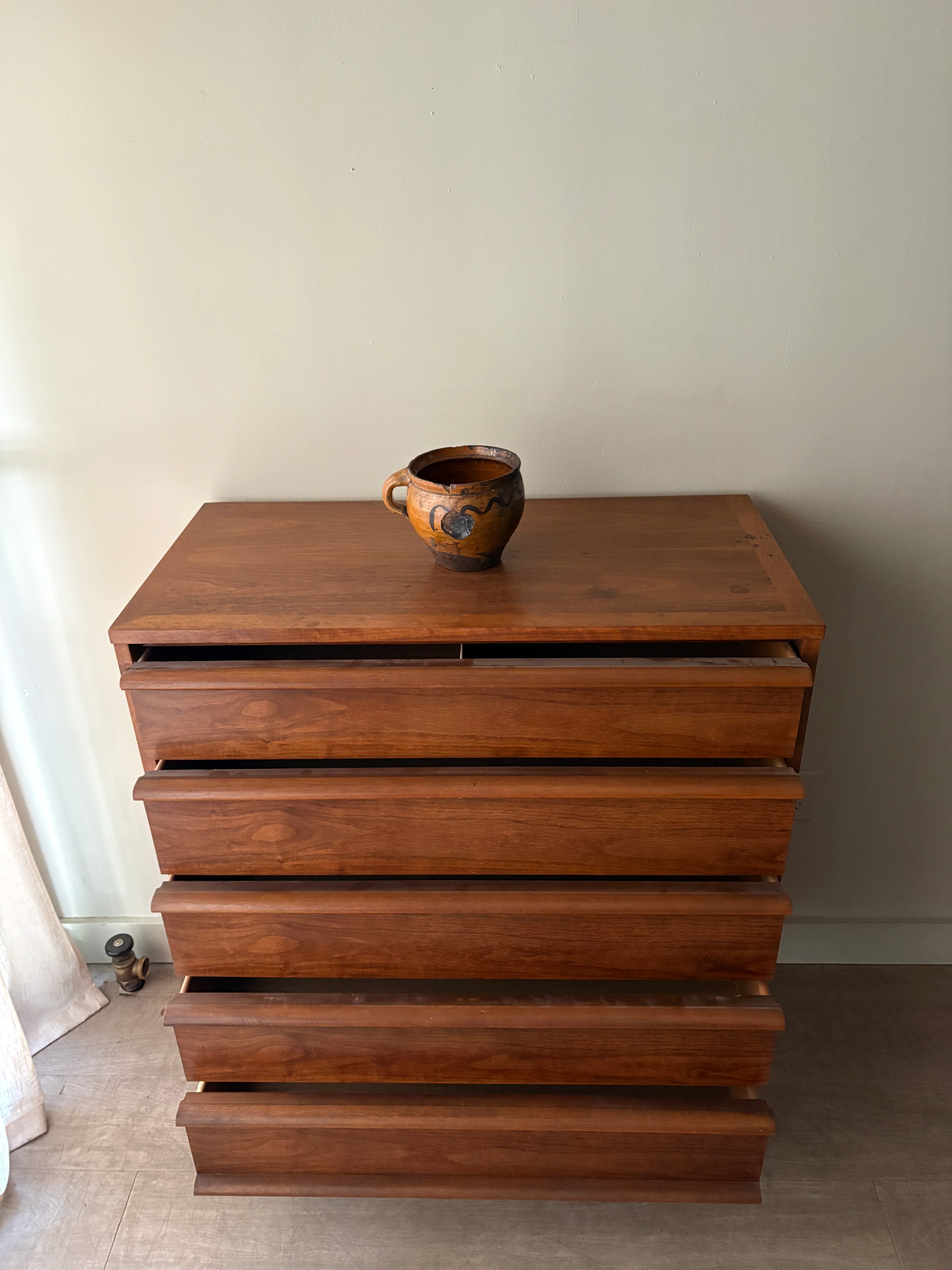 Lane walnut tallboy dresser - Image 5