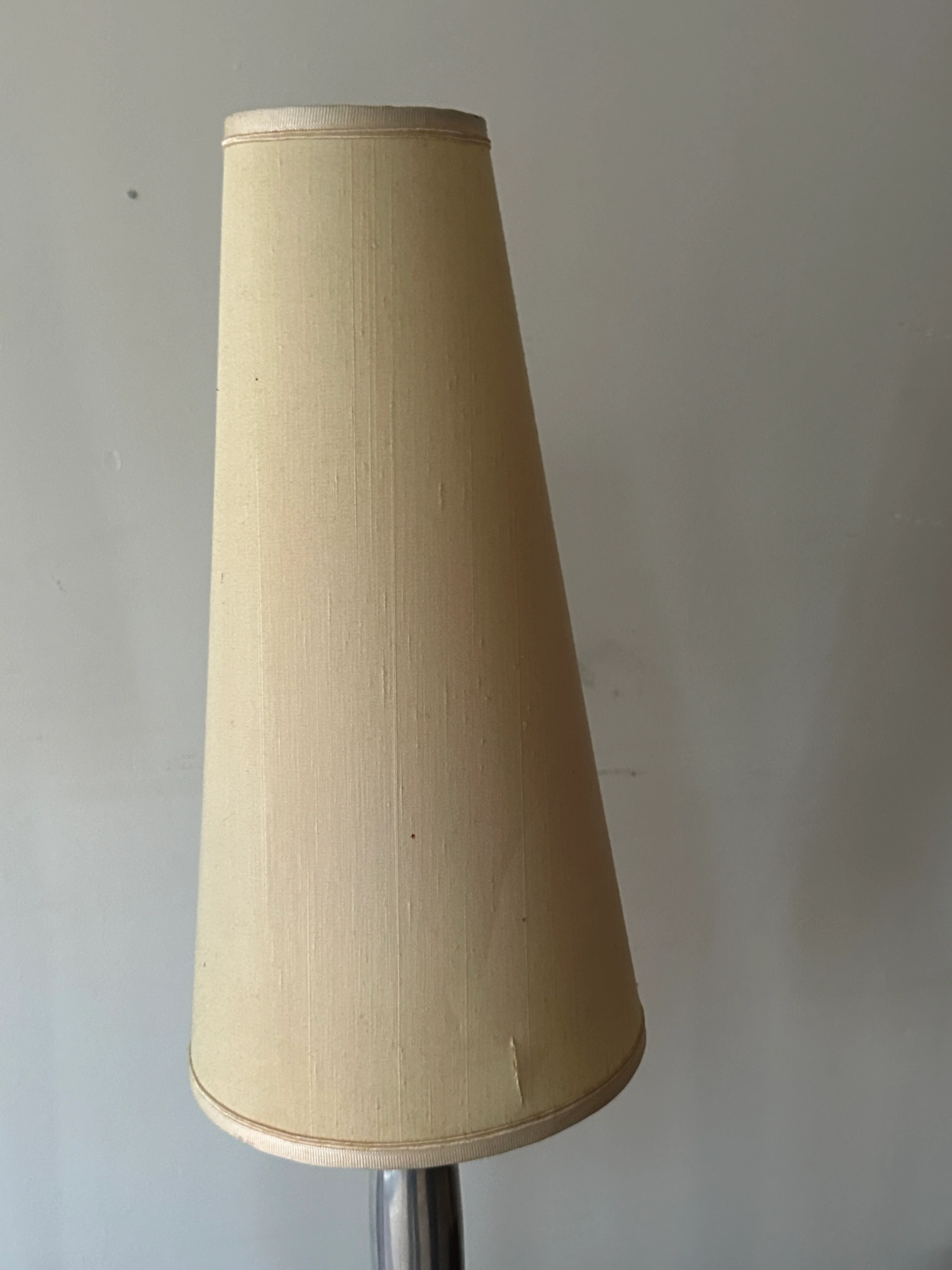 Lucien Gau Paris brushed crome table lamps. Sold as a pair. - Image 2
