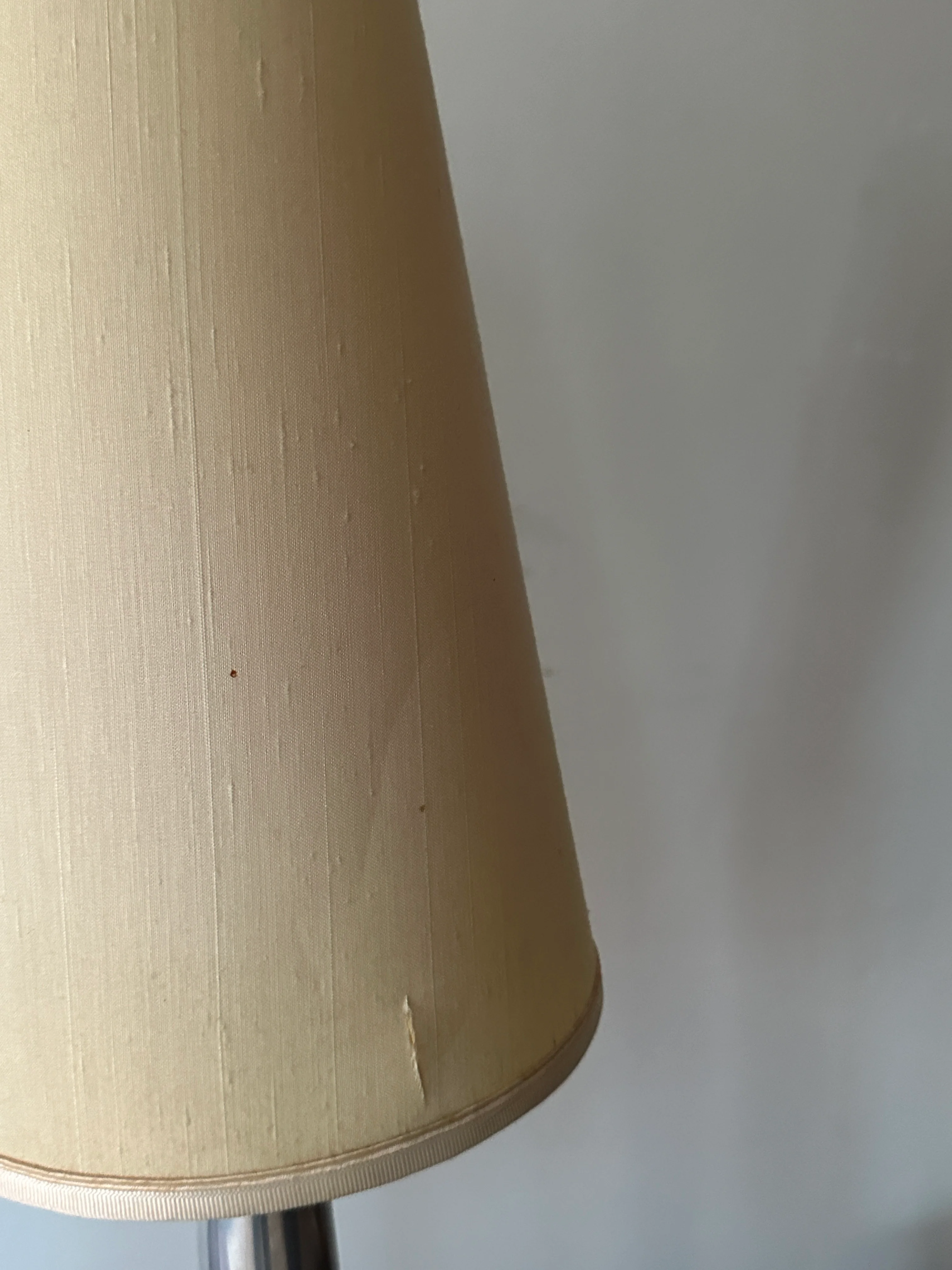 Lucien Gau Paris brushed crome table lamps. Sold as a pair. - Image 3