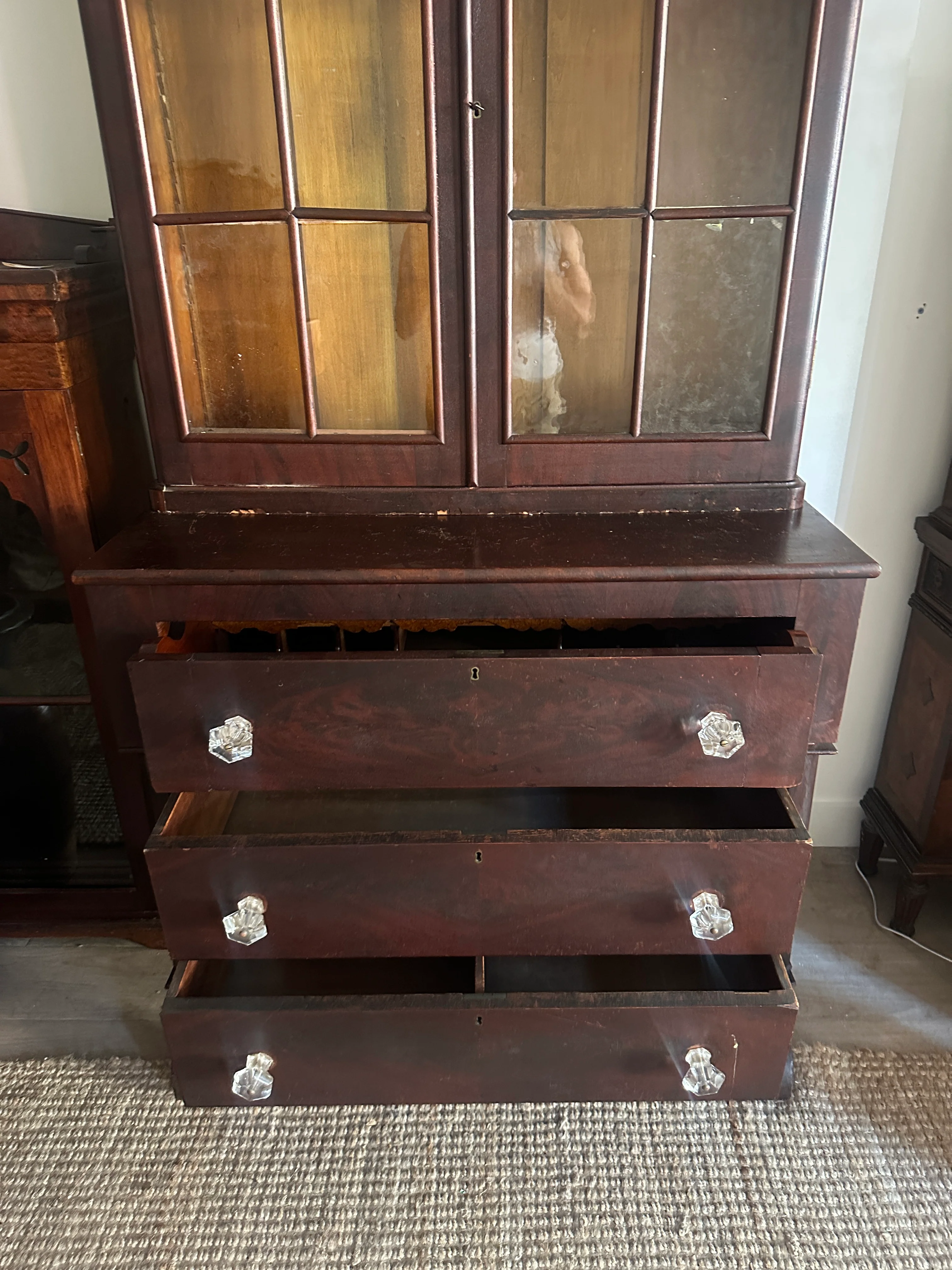 Mahogany hutch as is - Image 4