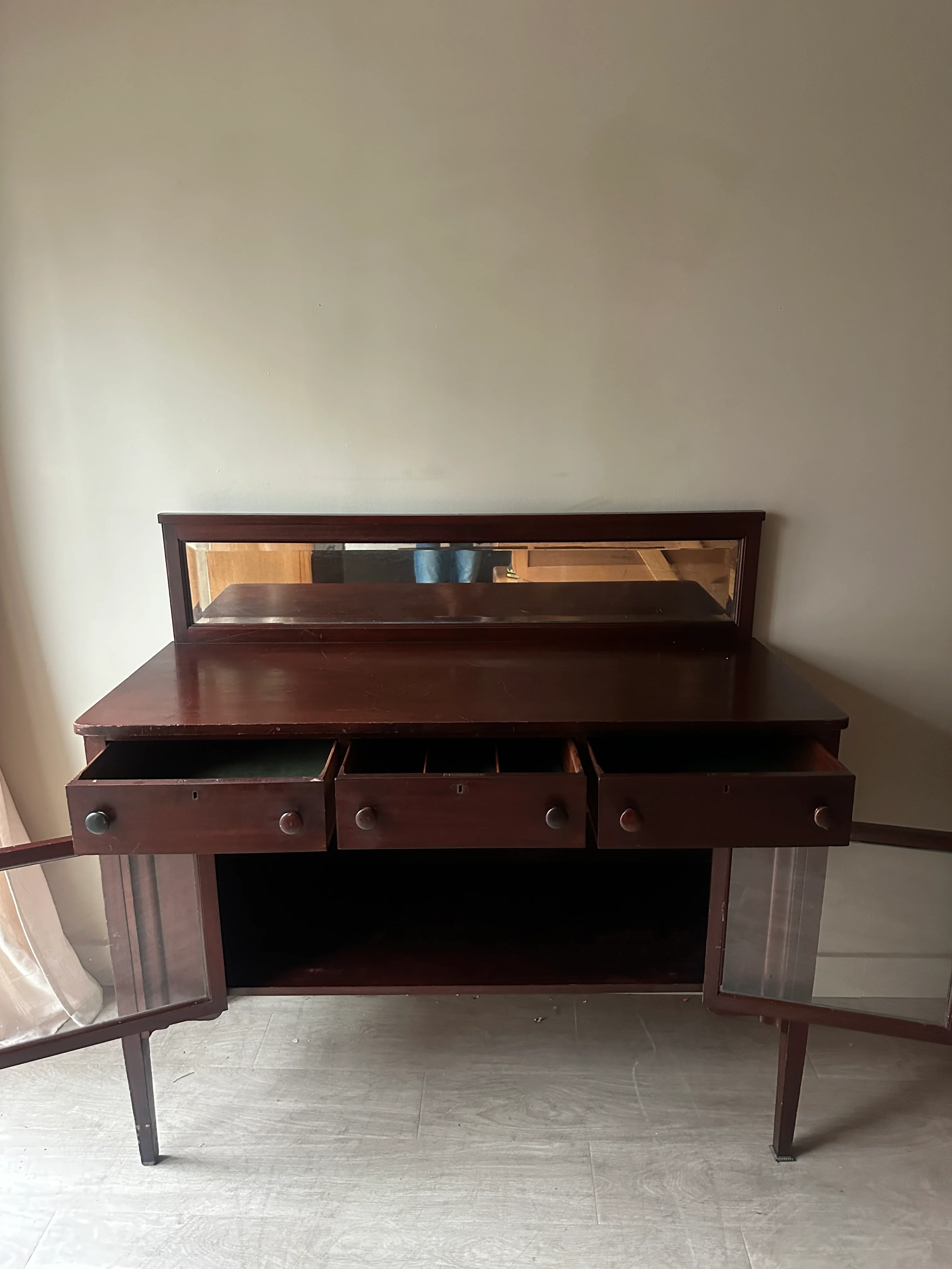 Mahogany server with mirror - Image 4