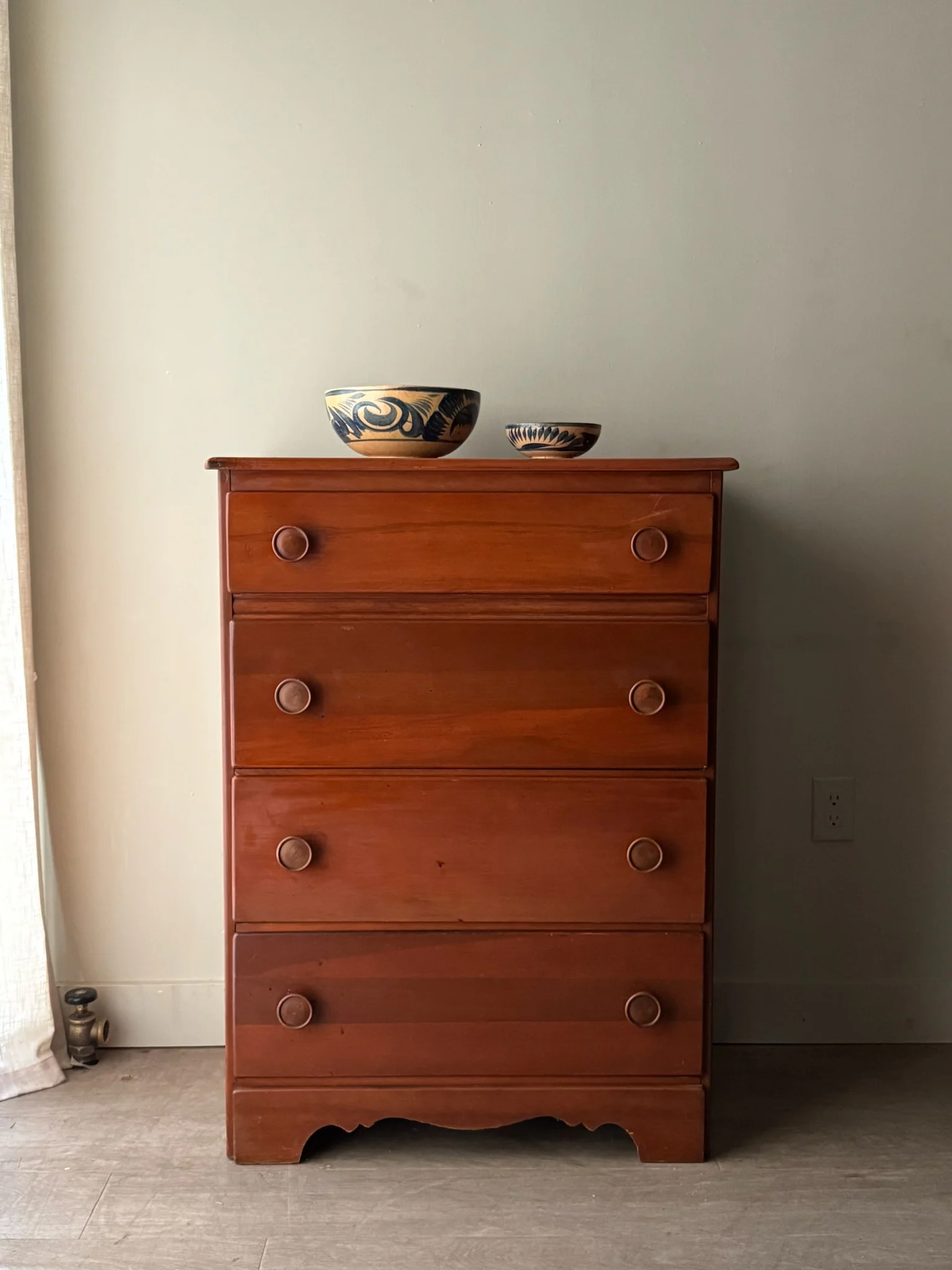Maple tallboy dresser