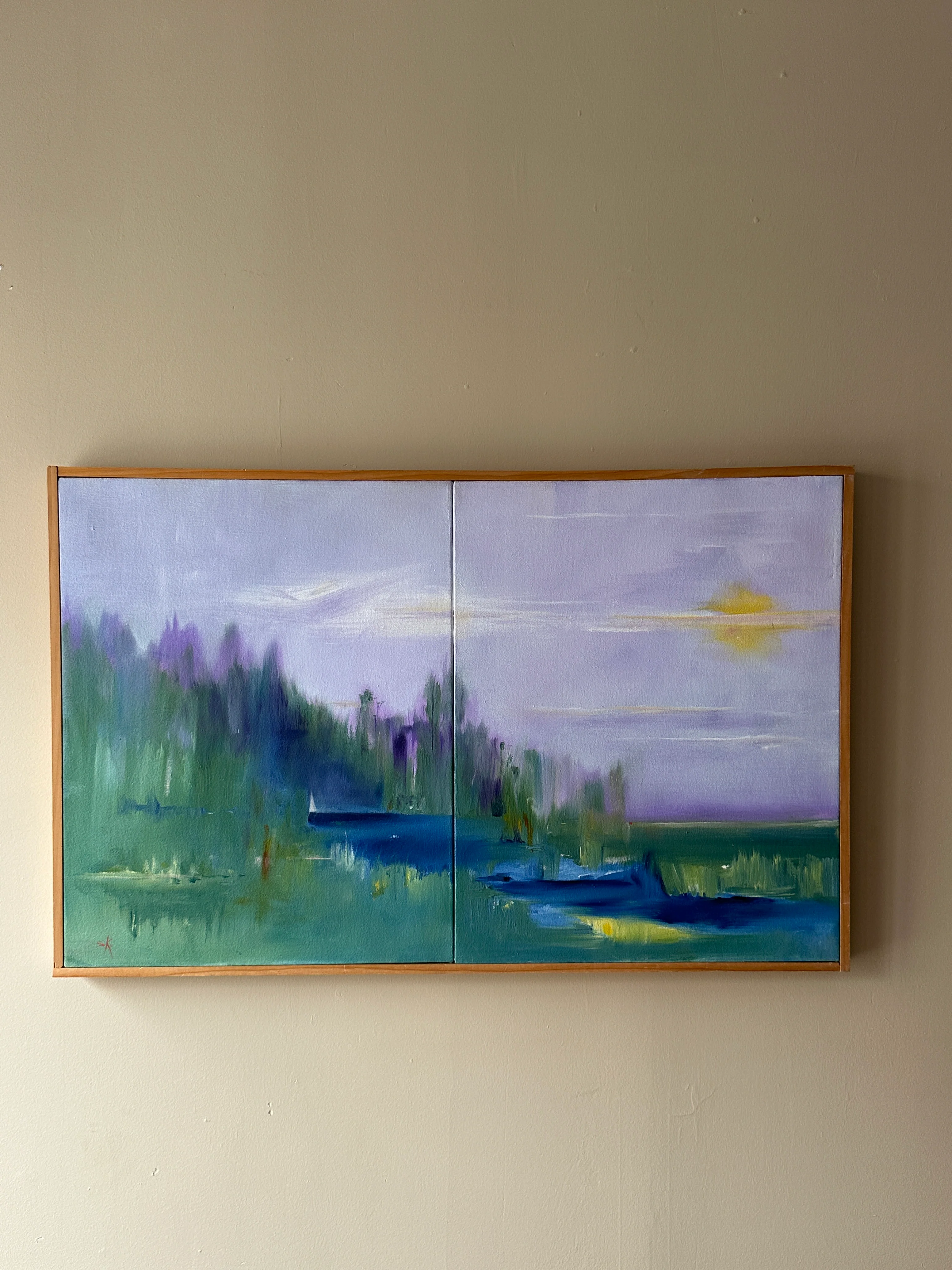 Marsh landscape diptych by S. Klein