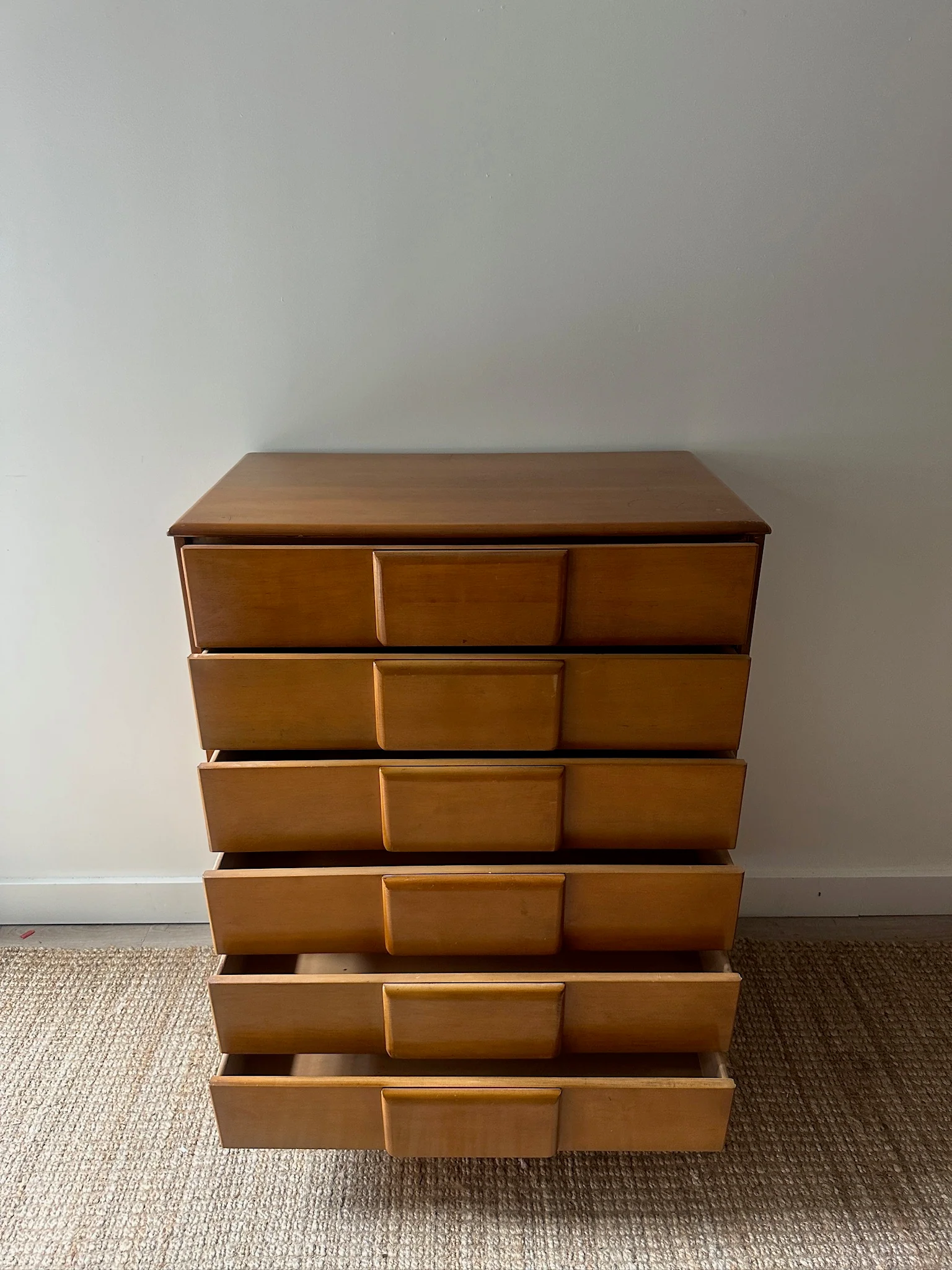 Mid-Century Maple Tallboy Dresser - Image 4