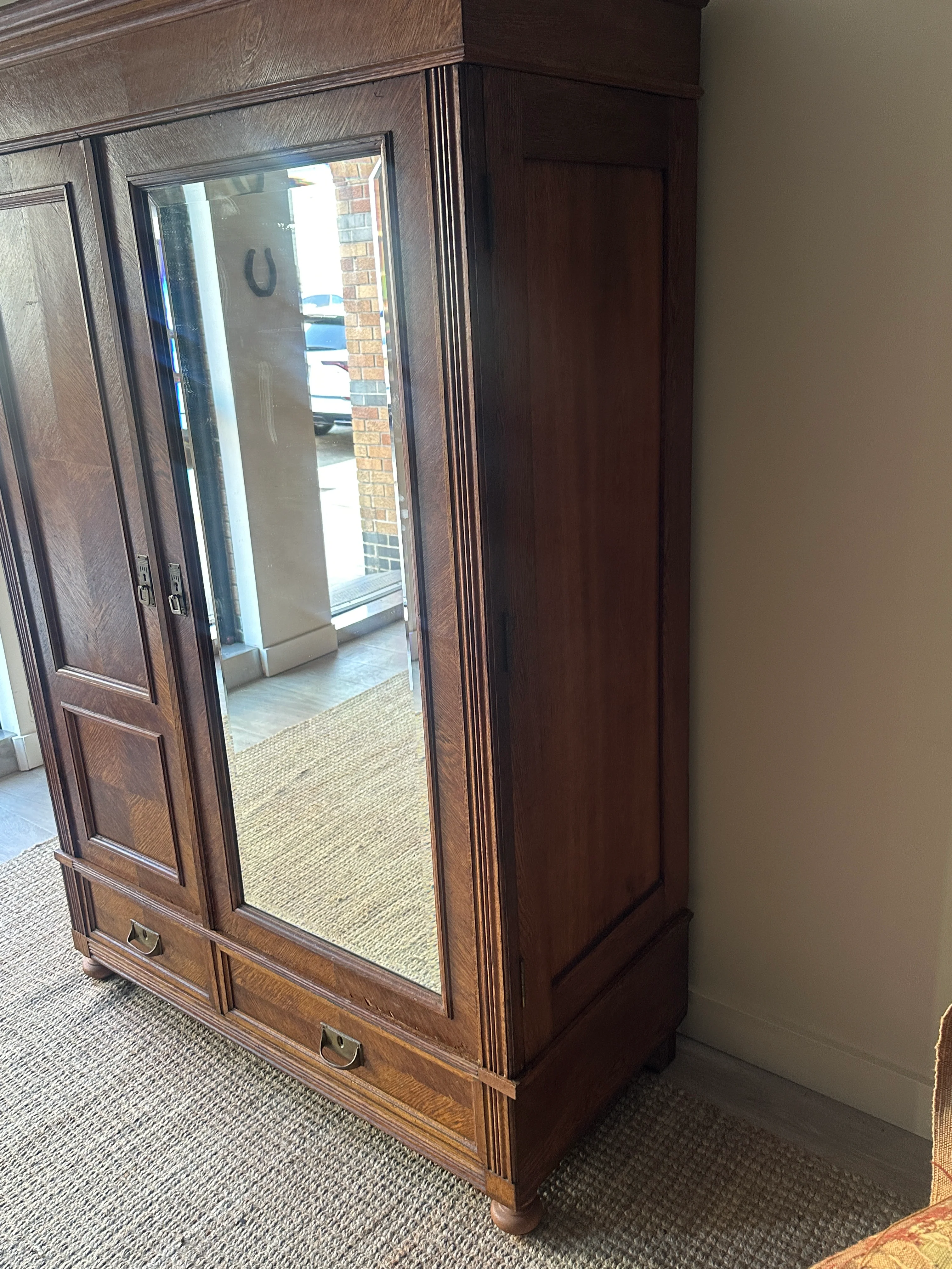 Mission oak armoire - Image 3