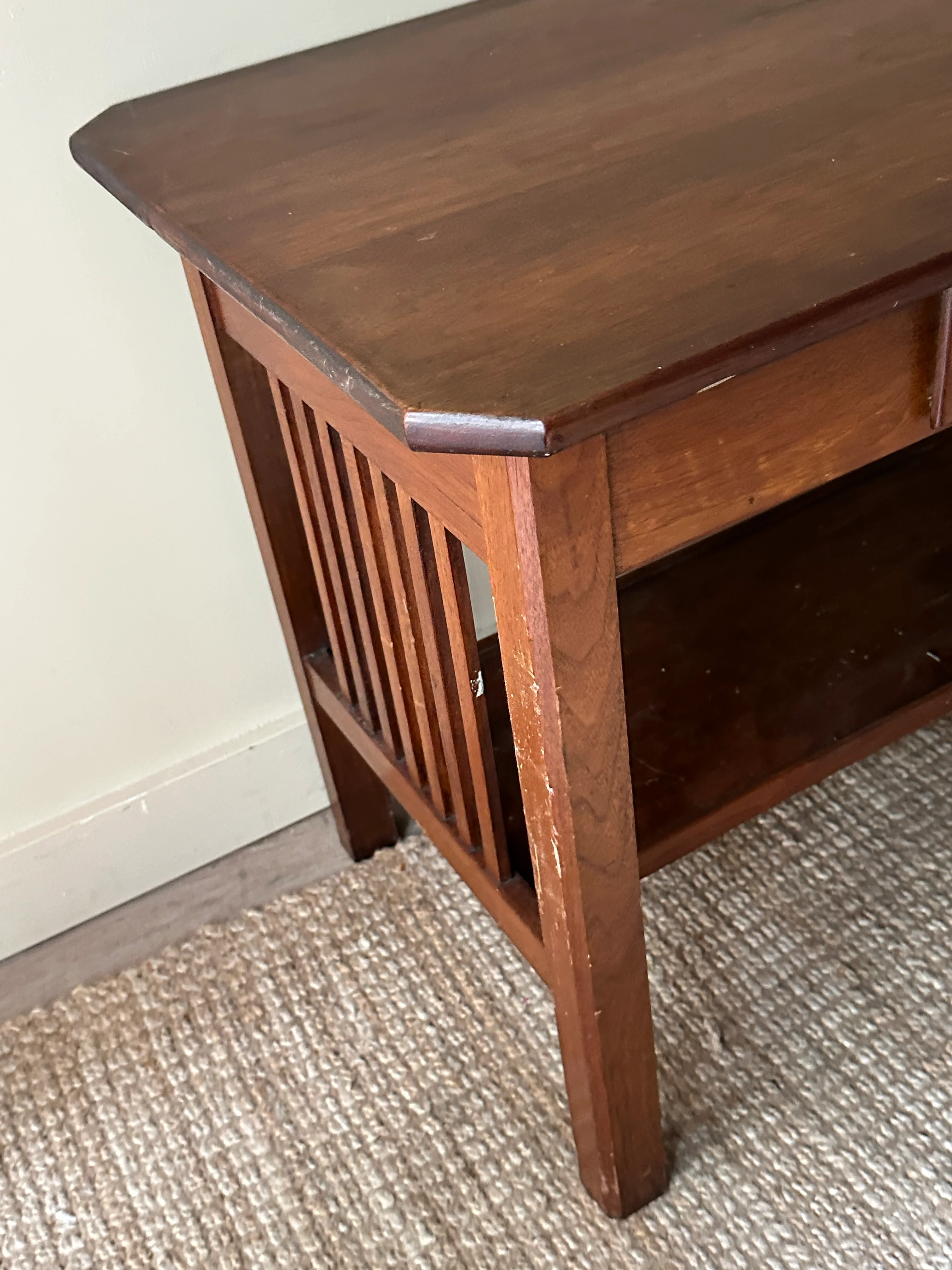 Mission oak desk - Image 3